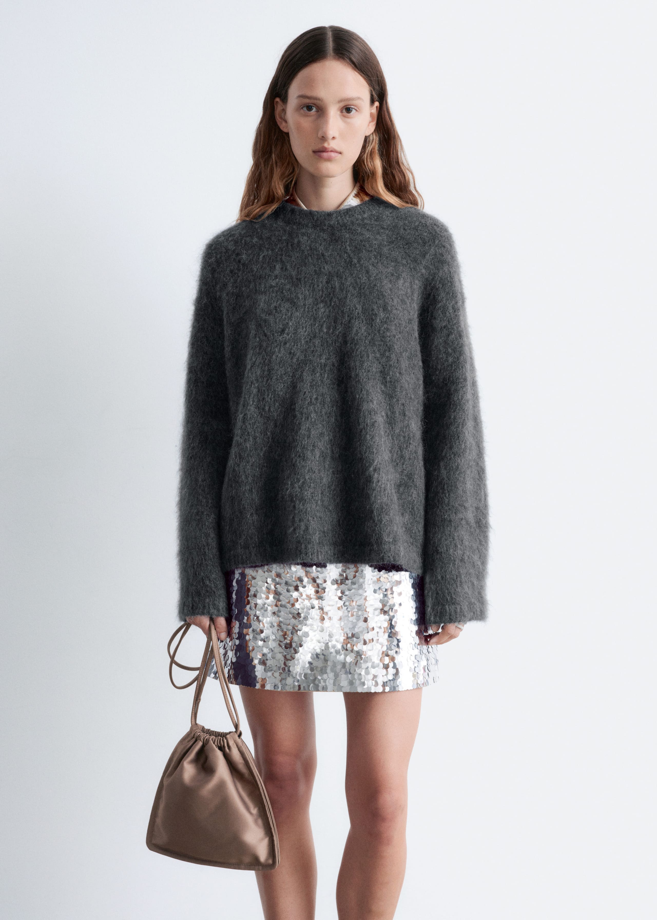 Image of Satinväska med dragsko