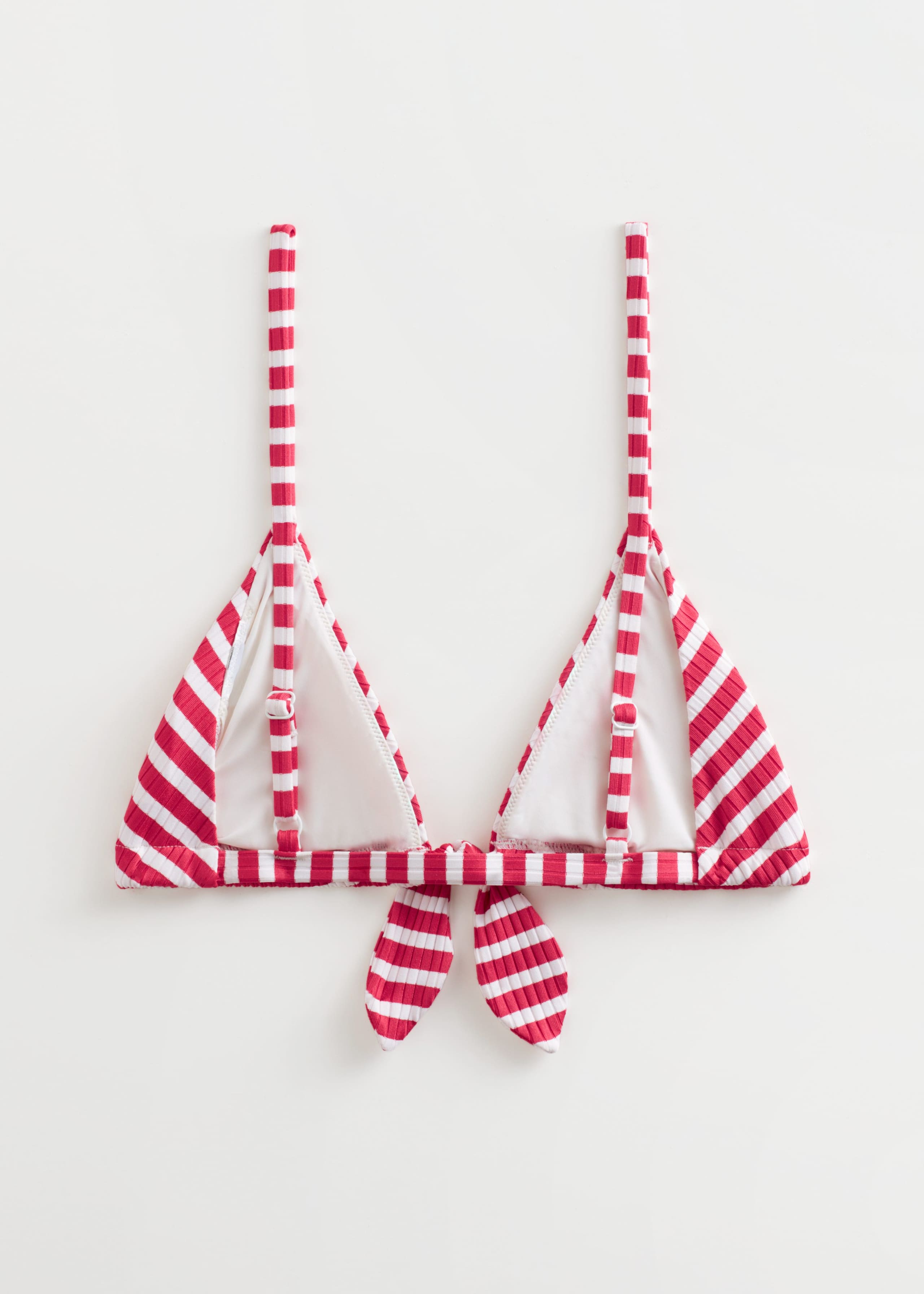 Ribbed Bow Bikini Top - Green/White Stripes - Still Life