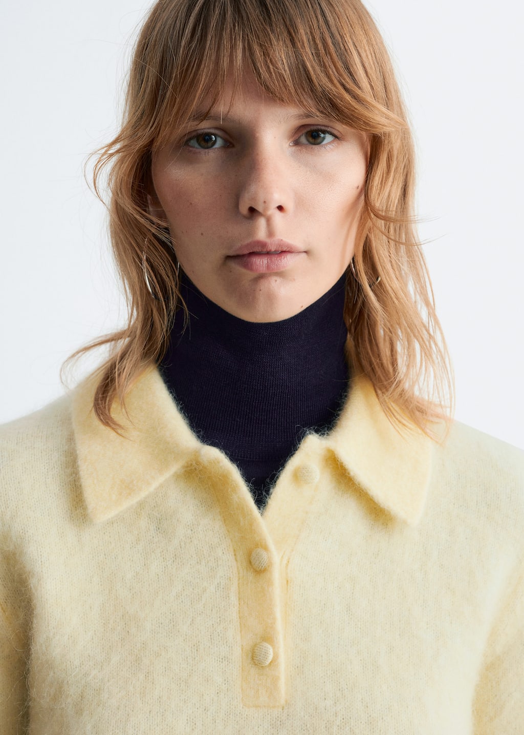 Image of Brushed Knit Polo T-Shirt