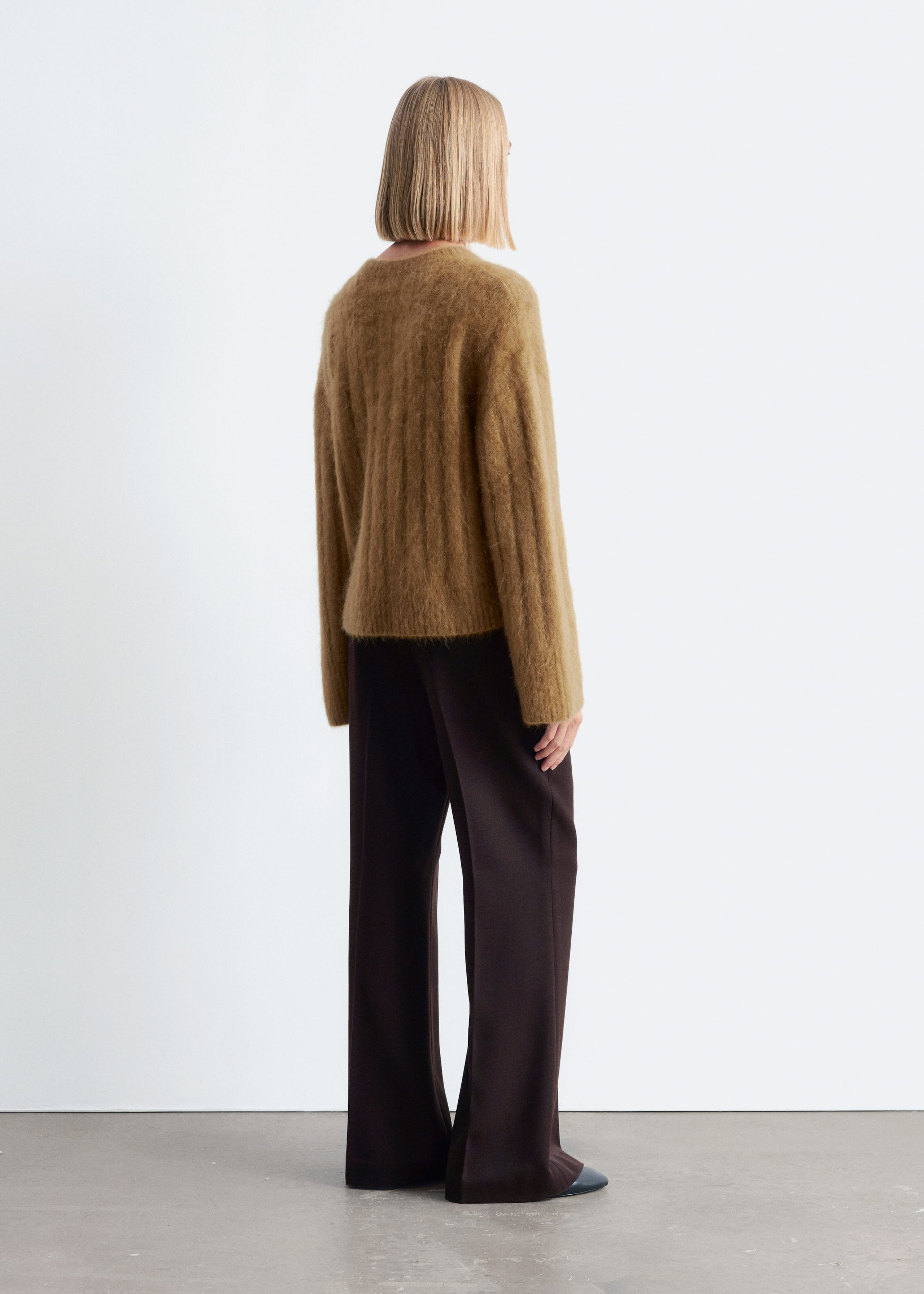 Image of Jersey de punto de canalé en mezcla de mohair
