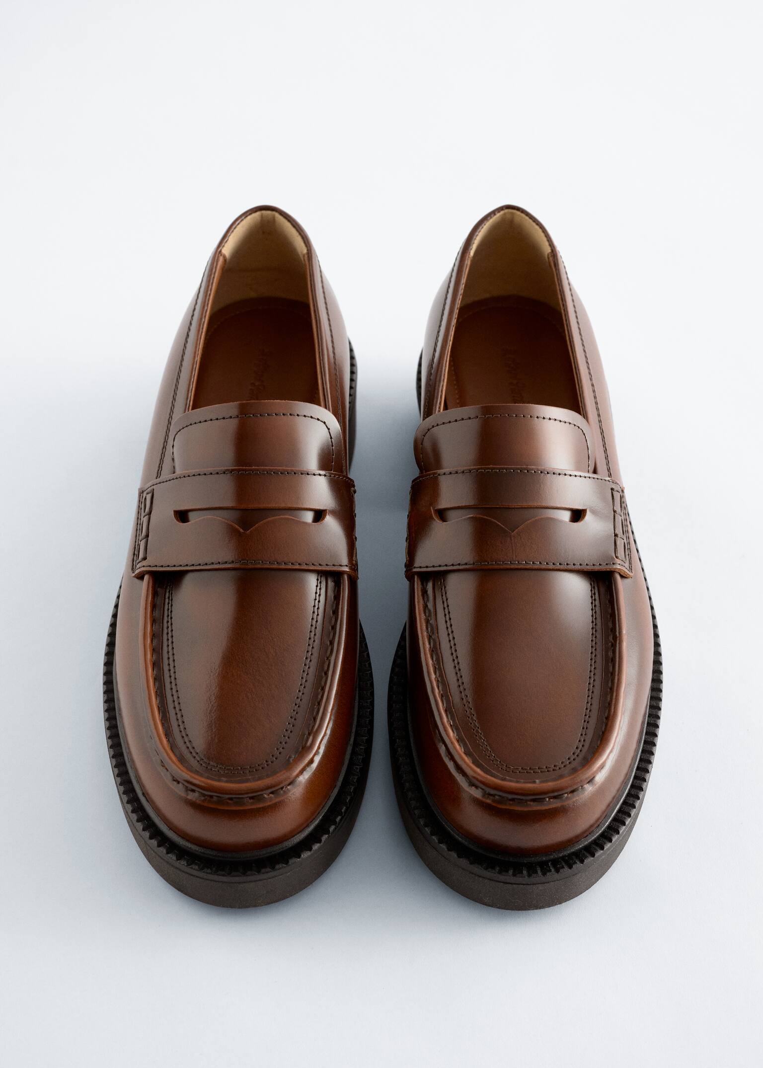 Chunky læderloafers - Brun/Sort/Mørkebrun - 2