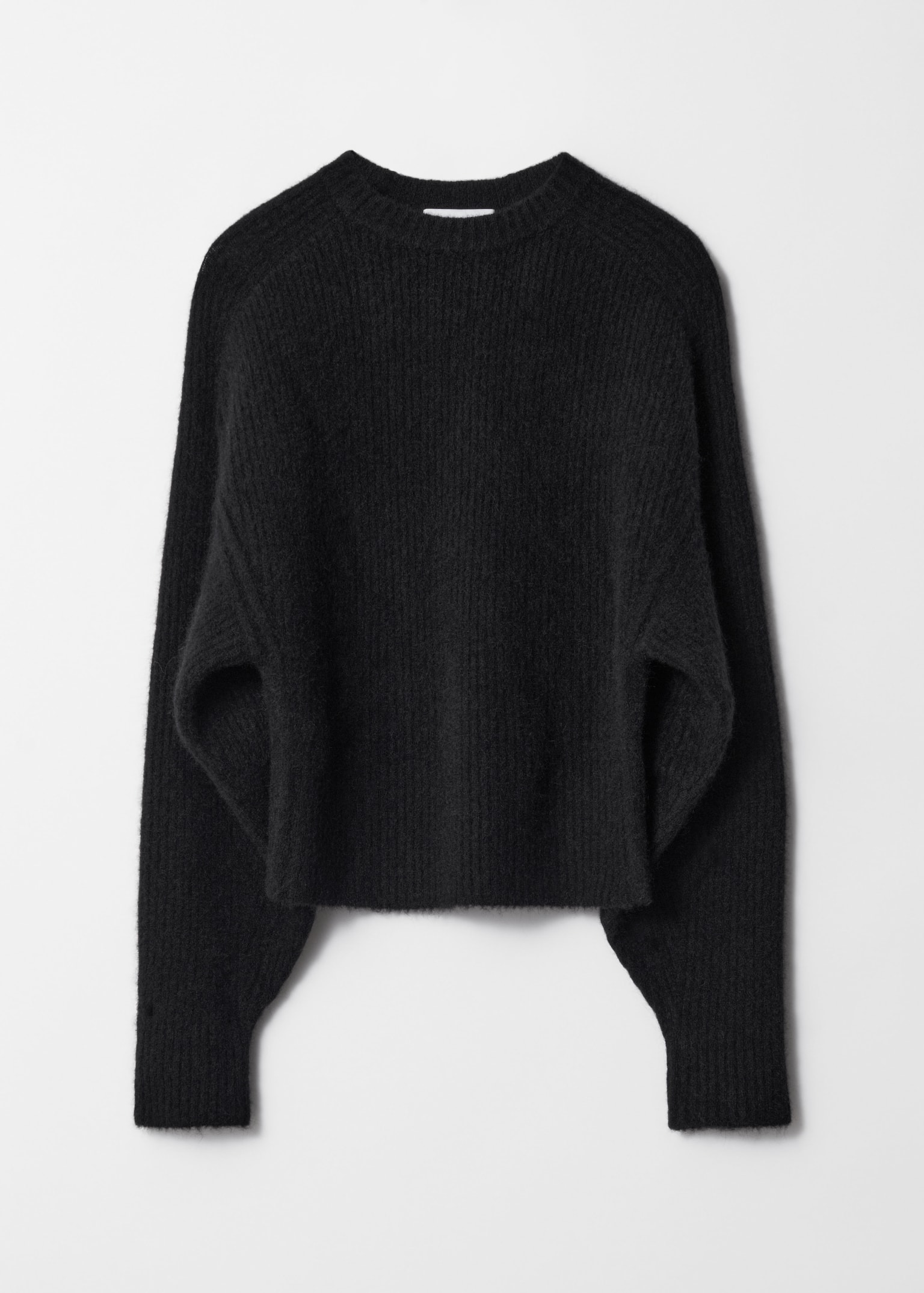 Rippstrickpullover - Schwarz