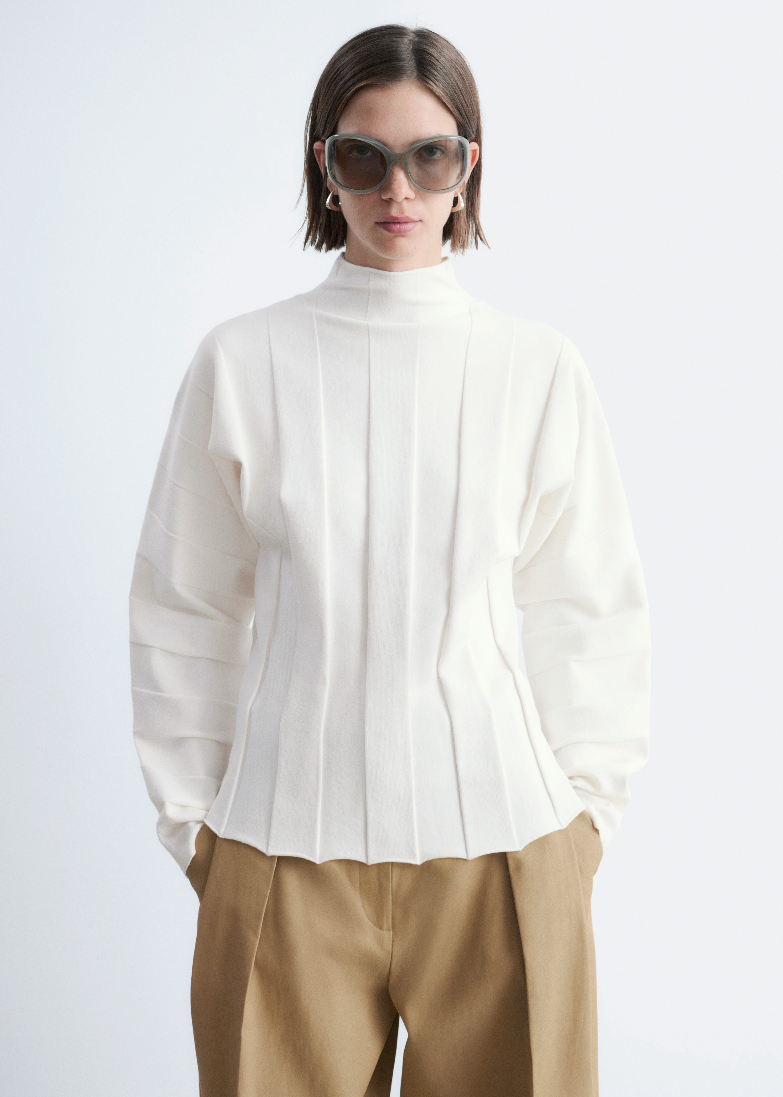 Ribbed Mock-Neck Top - White - & Other Stories US