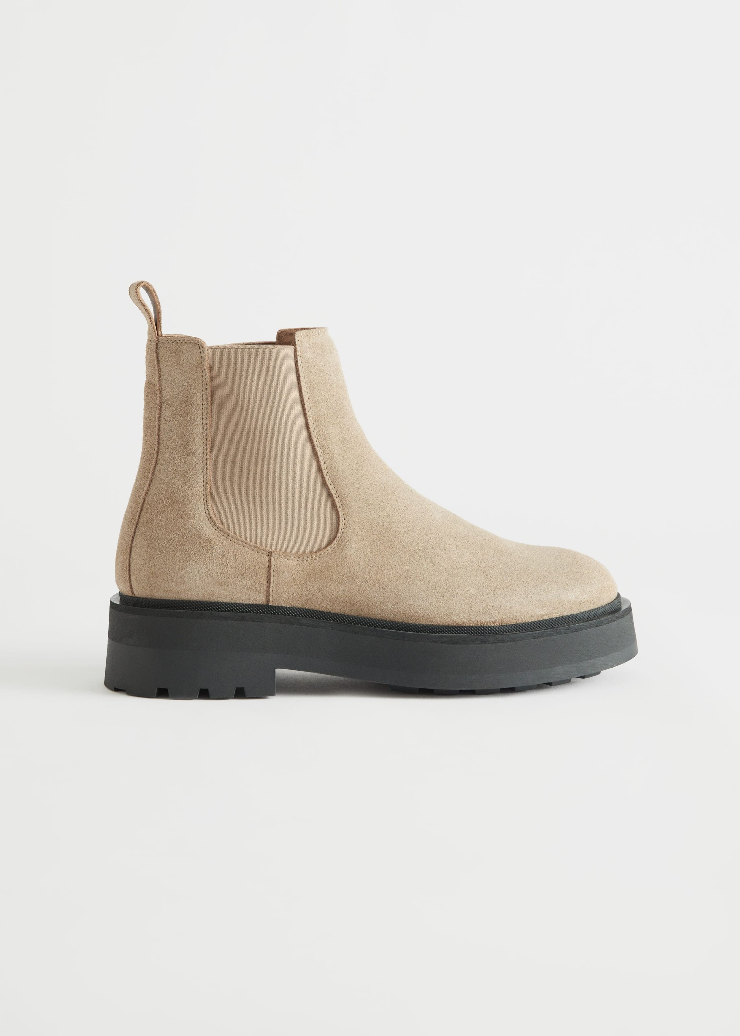 Chunky Chelsea Suede Boots - Beige - Natura morta