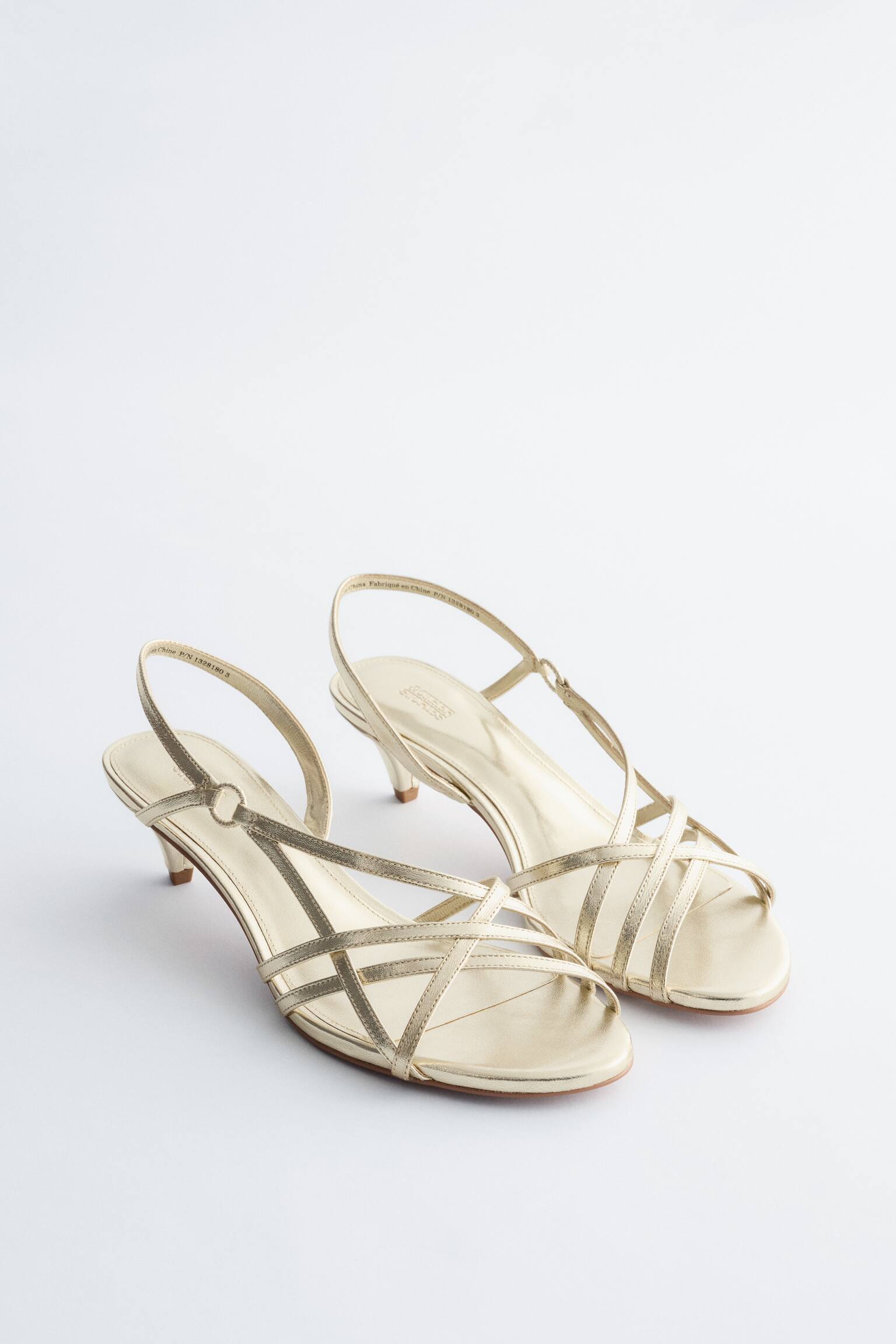 Remsandaletter i läder - Guld/Svart - 4