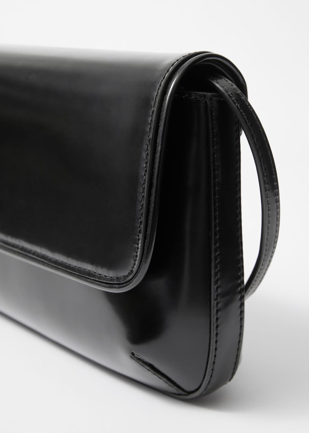 Image of Sac à bandoulière en cuir brillant