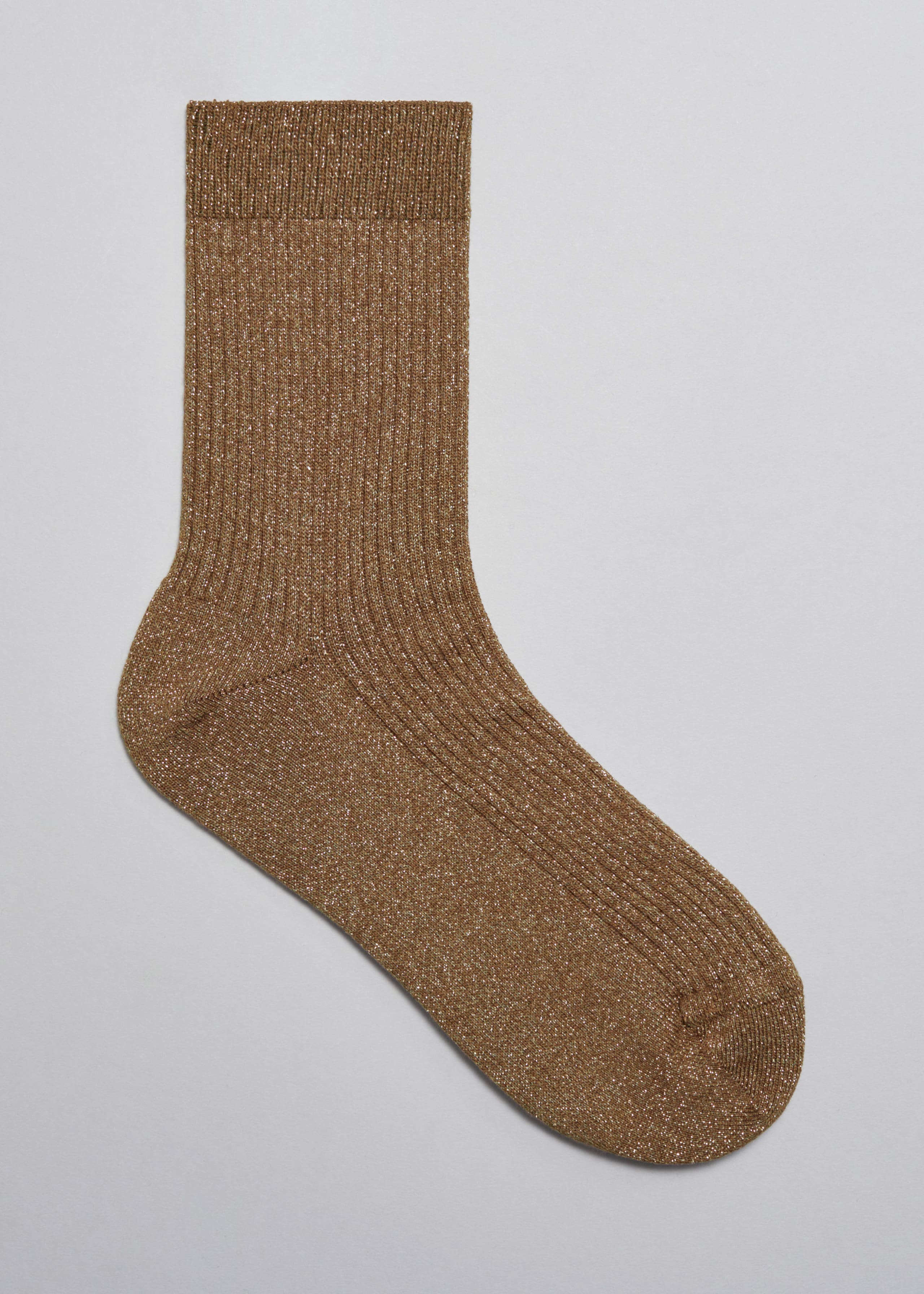 Glitzernde Rippenstricksöckchen - Beige/Glitzer - Stillleben