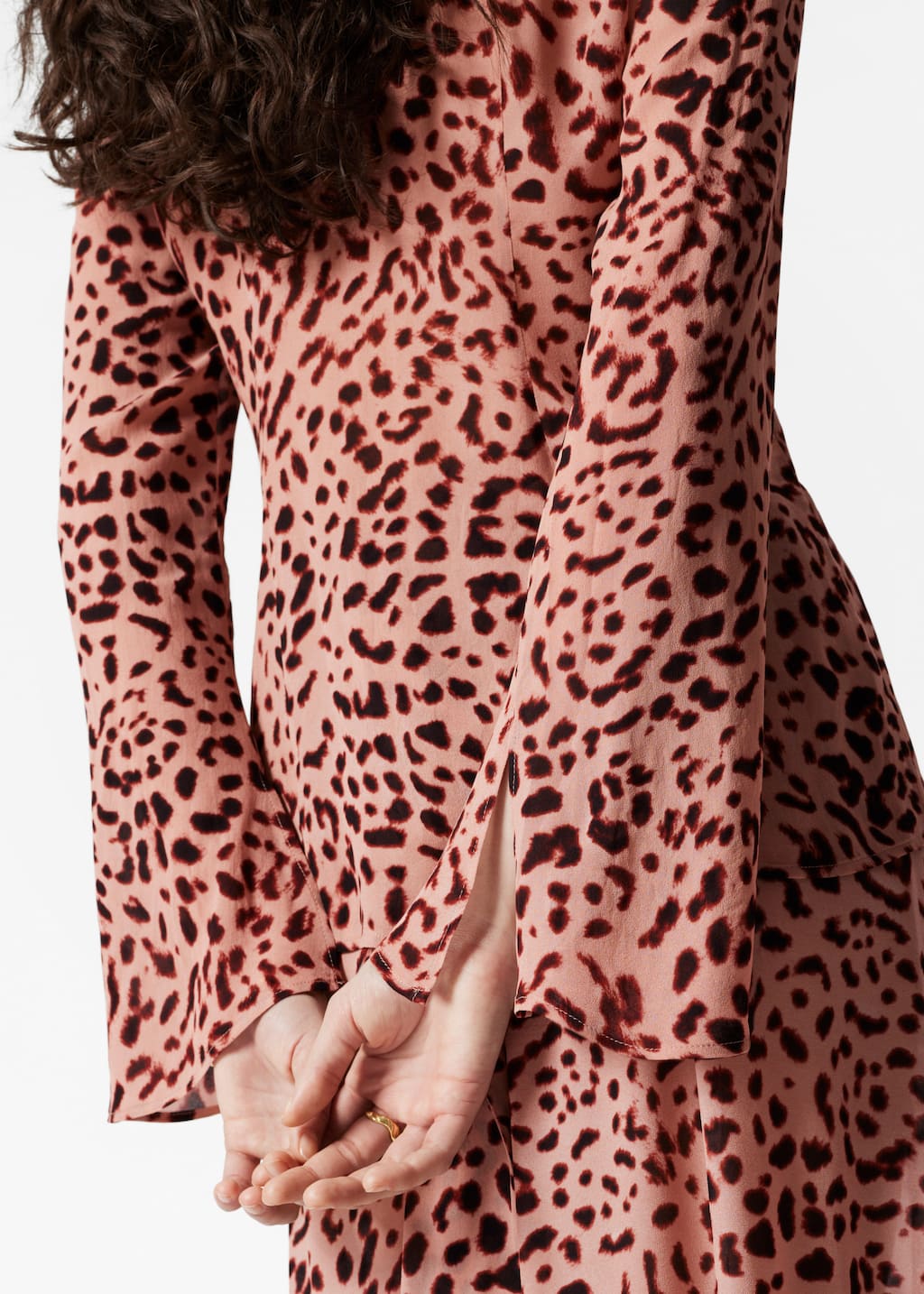 Image of V-Neck Ruffle Blouse