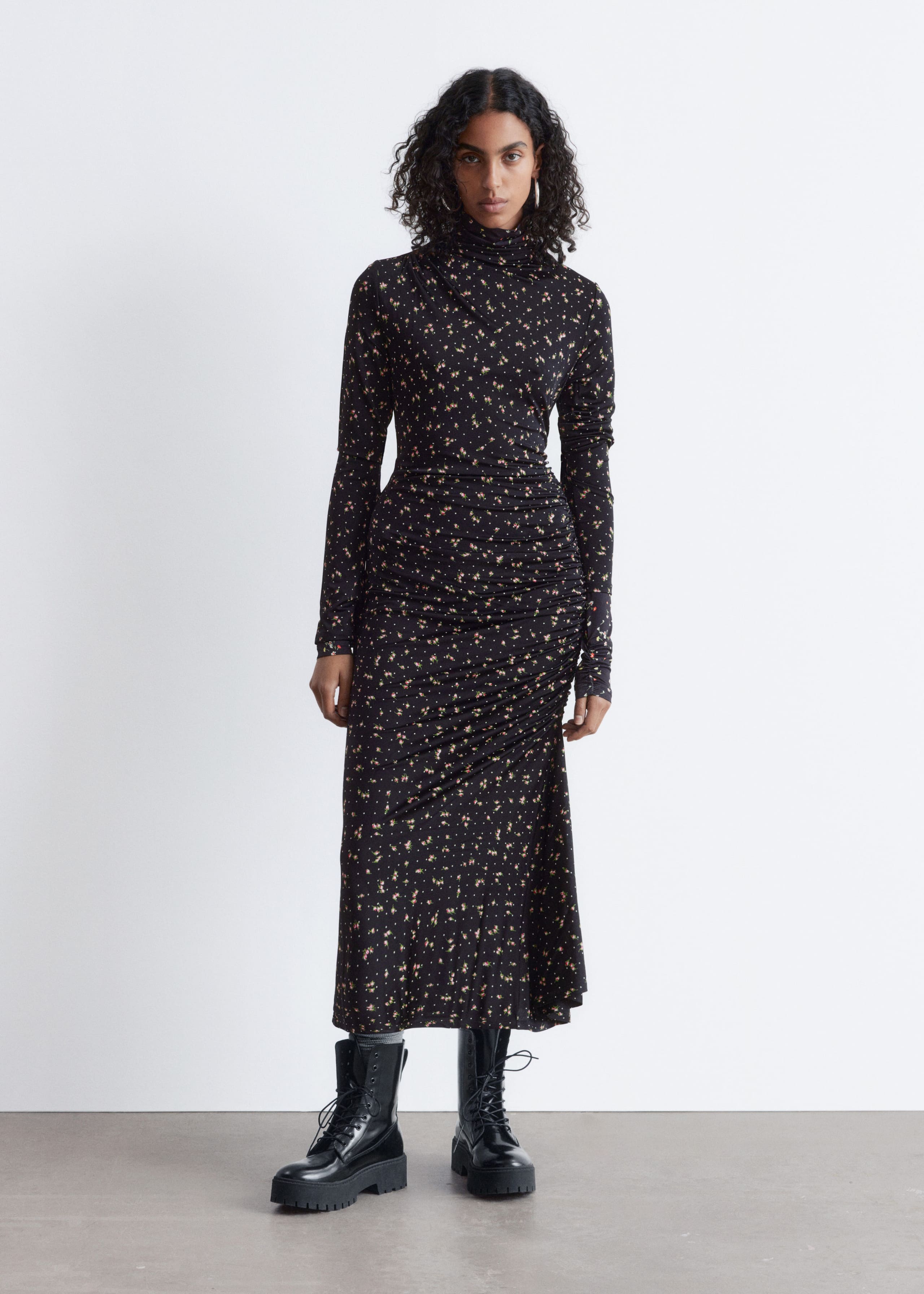 Image of Mock Neck Midi Dress