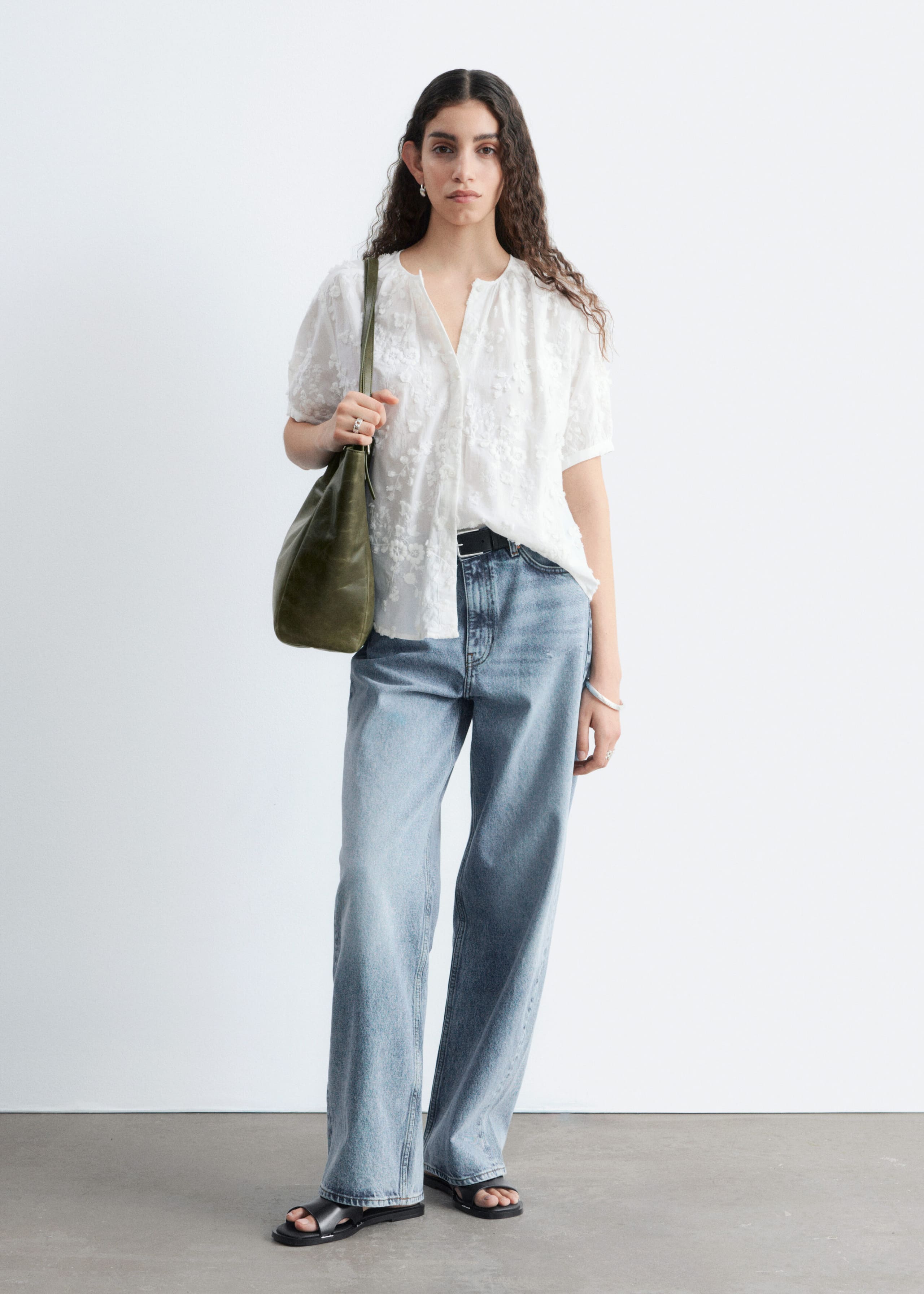 Image of Blouse oversize à manches ballon