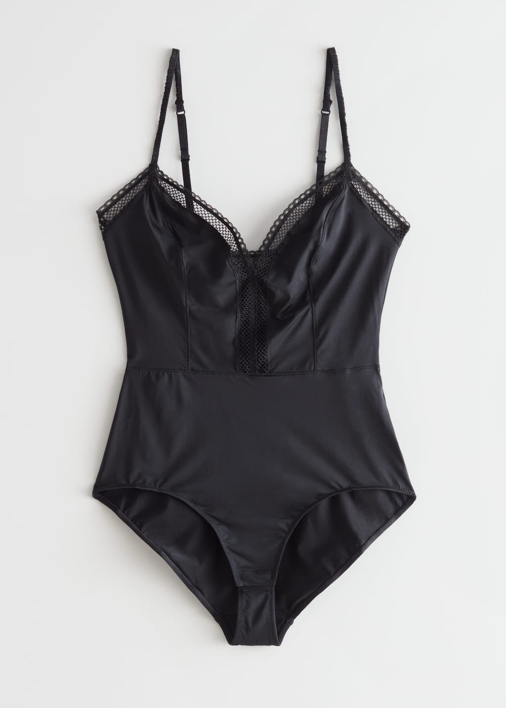 Strappy LaceTrim Bodysuit - White - Bodegón