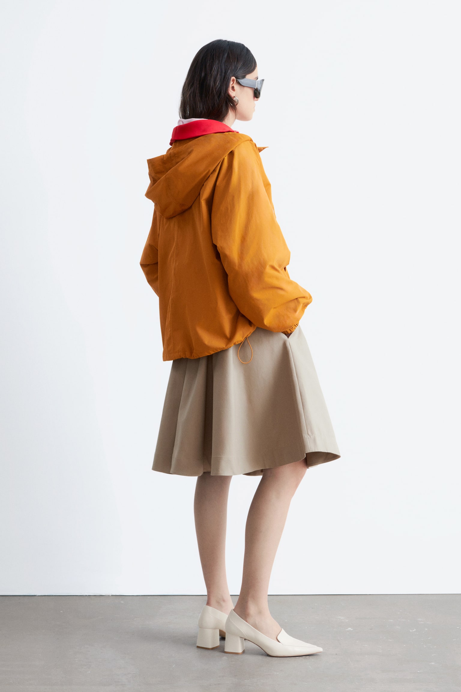 Anorak con cappuccio - Arancione/Nero - 8