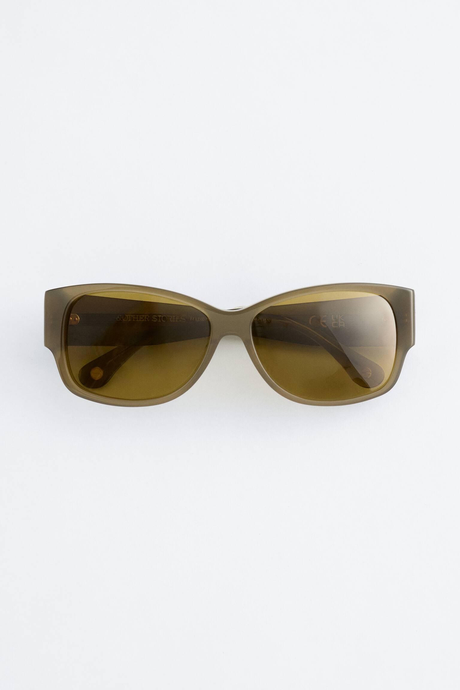 Gafas de sol de montura ovalada - Verde/Marrón