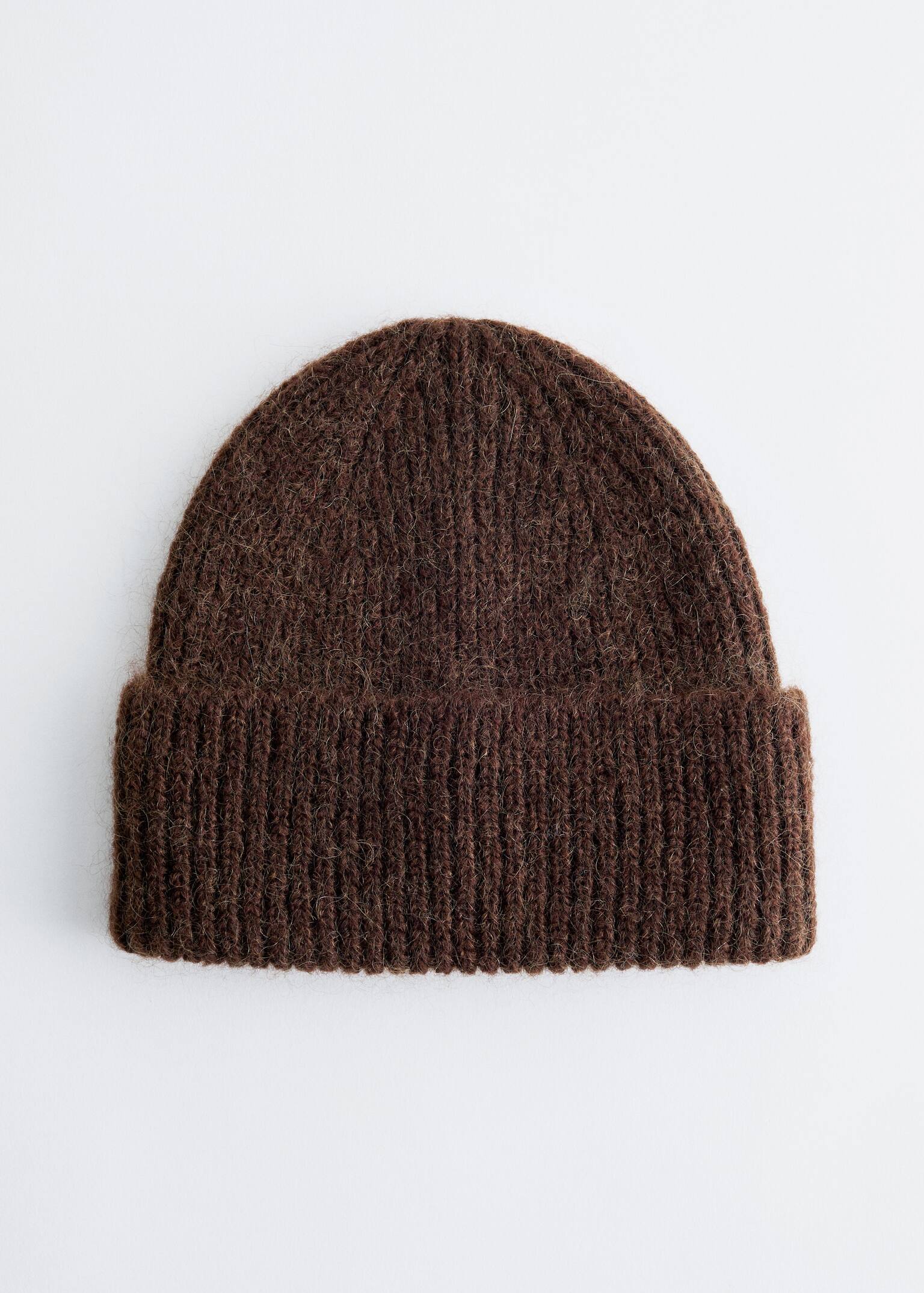Beanie aus Wollmischung - Mahagoni/Weinrot/Blau gestreift/Taubenblau/Rot/Grau meliert/Zitrone/Schwarz/Beige