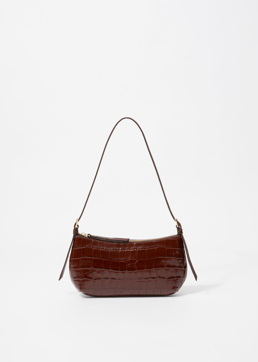 Kleine Schultertasche aus Leder - Mahagoni - Stillleben