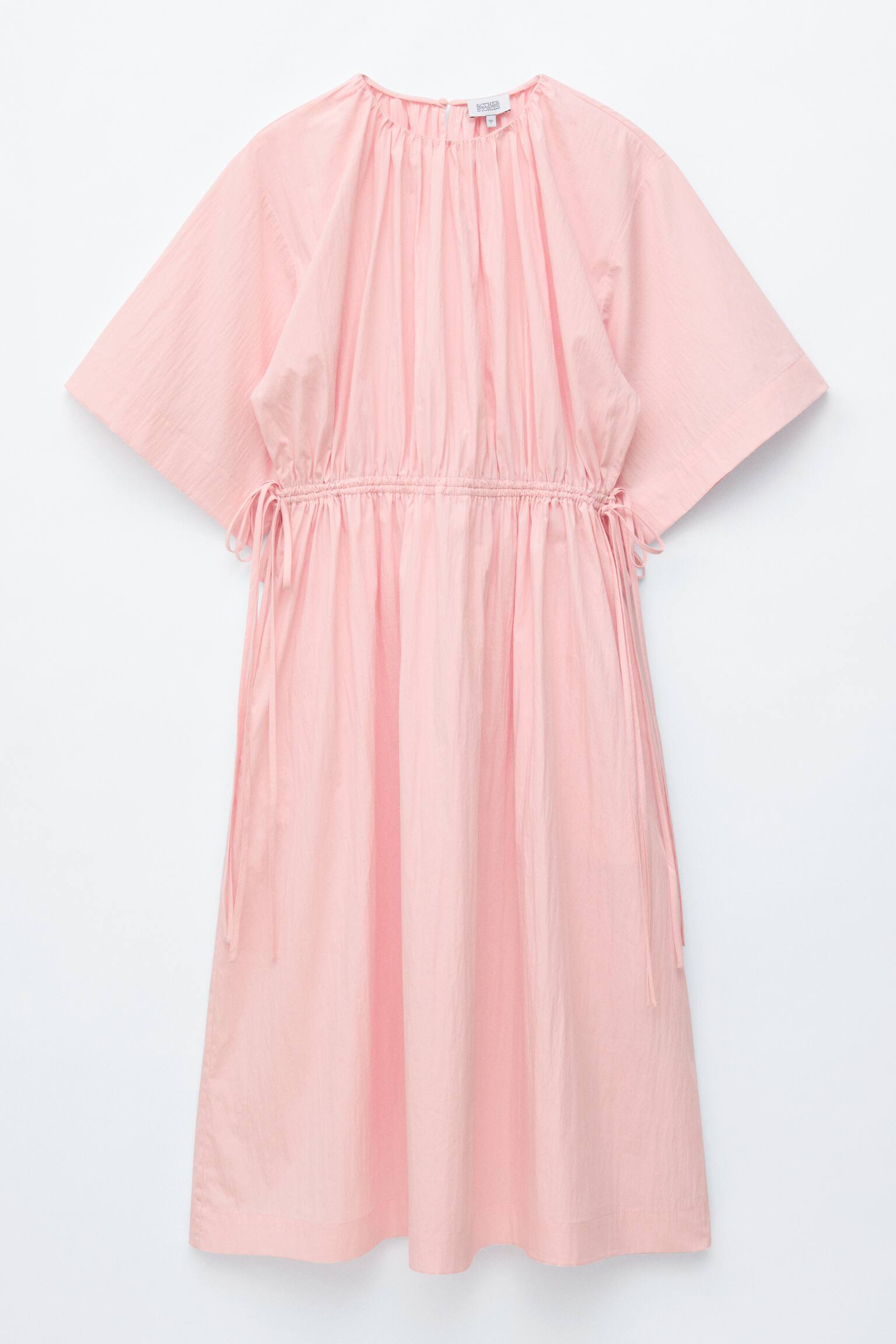 Rochie Midi Cu Șnur - Roz/Bej - 1