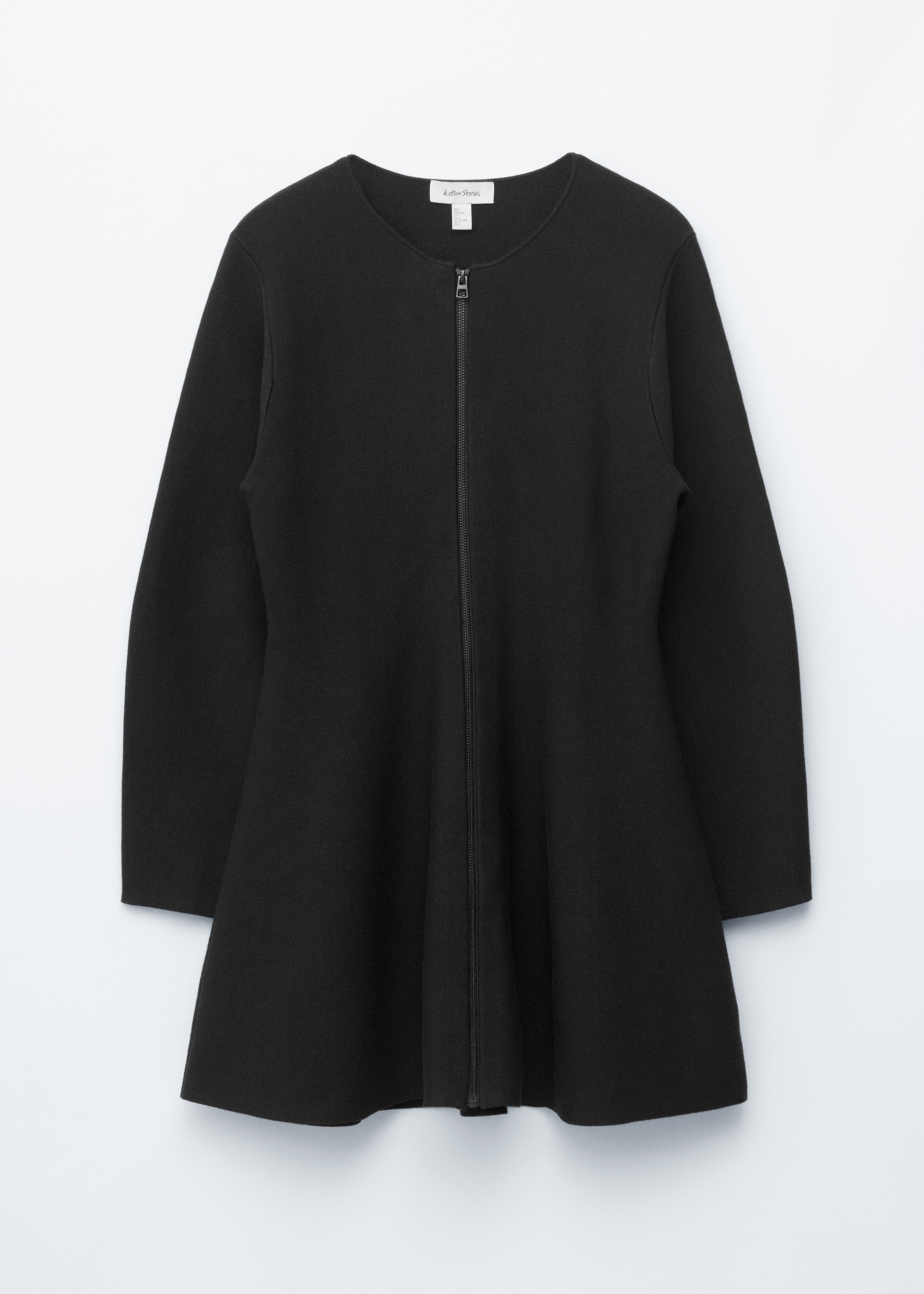 Mini-Strickkleid mit skulpturalen Ärmeln - Schwarz