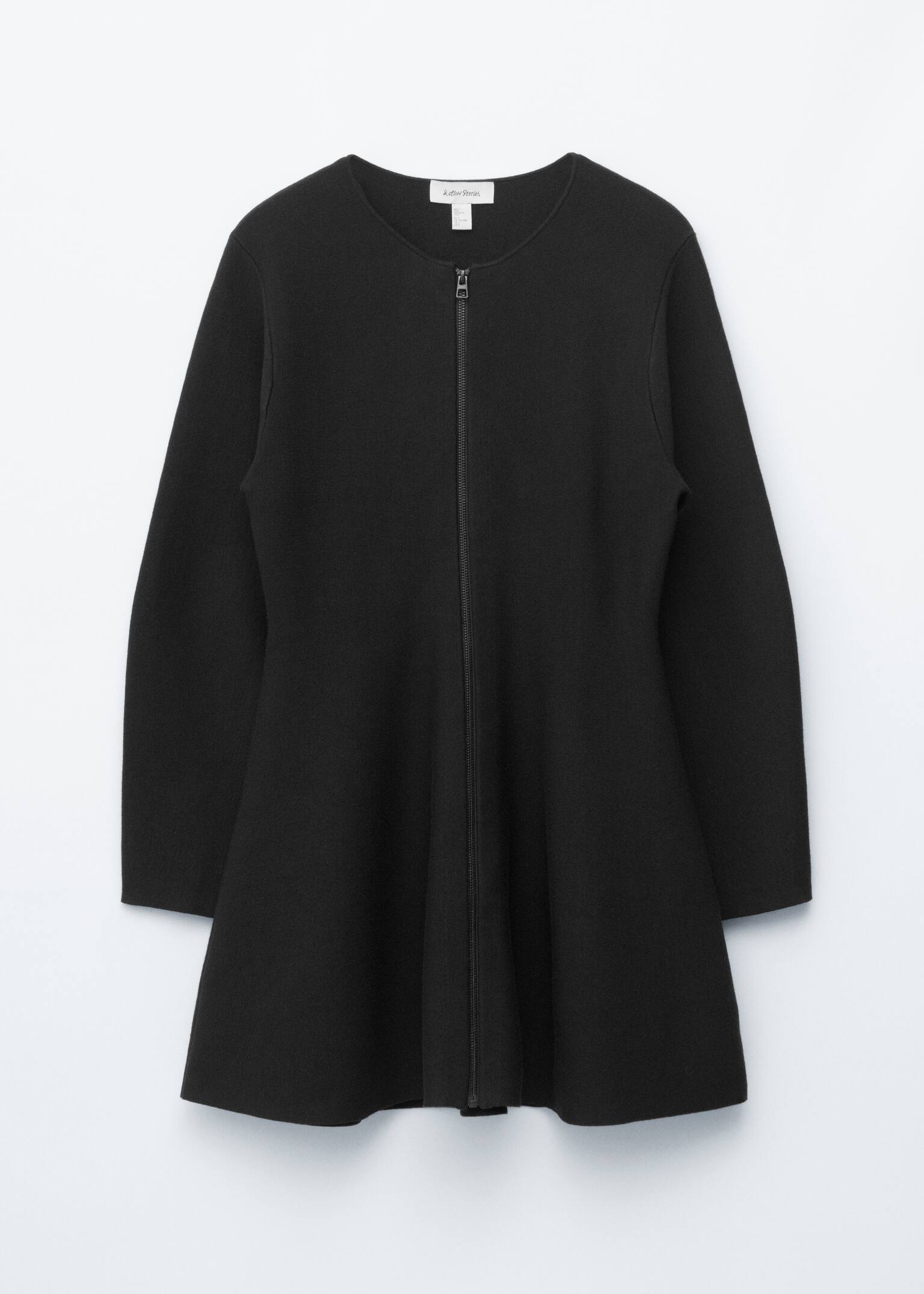 שמלת מיני סרוגה עם שרוול-פיסולי - שחור - 2