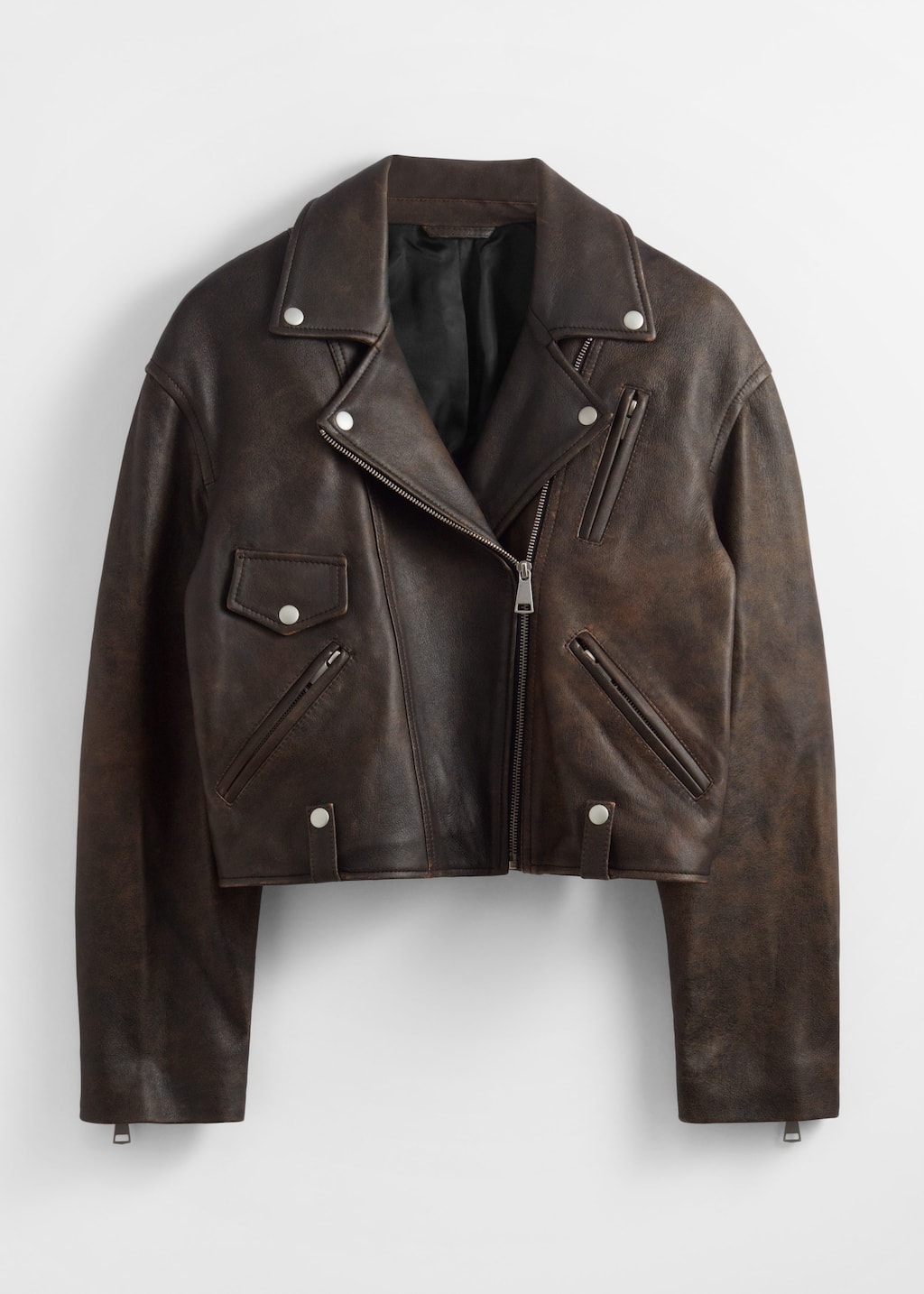 Veste motard oversize en cuir