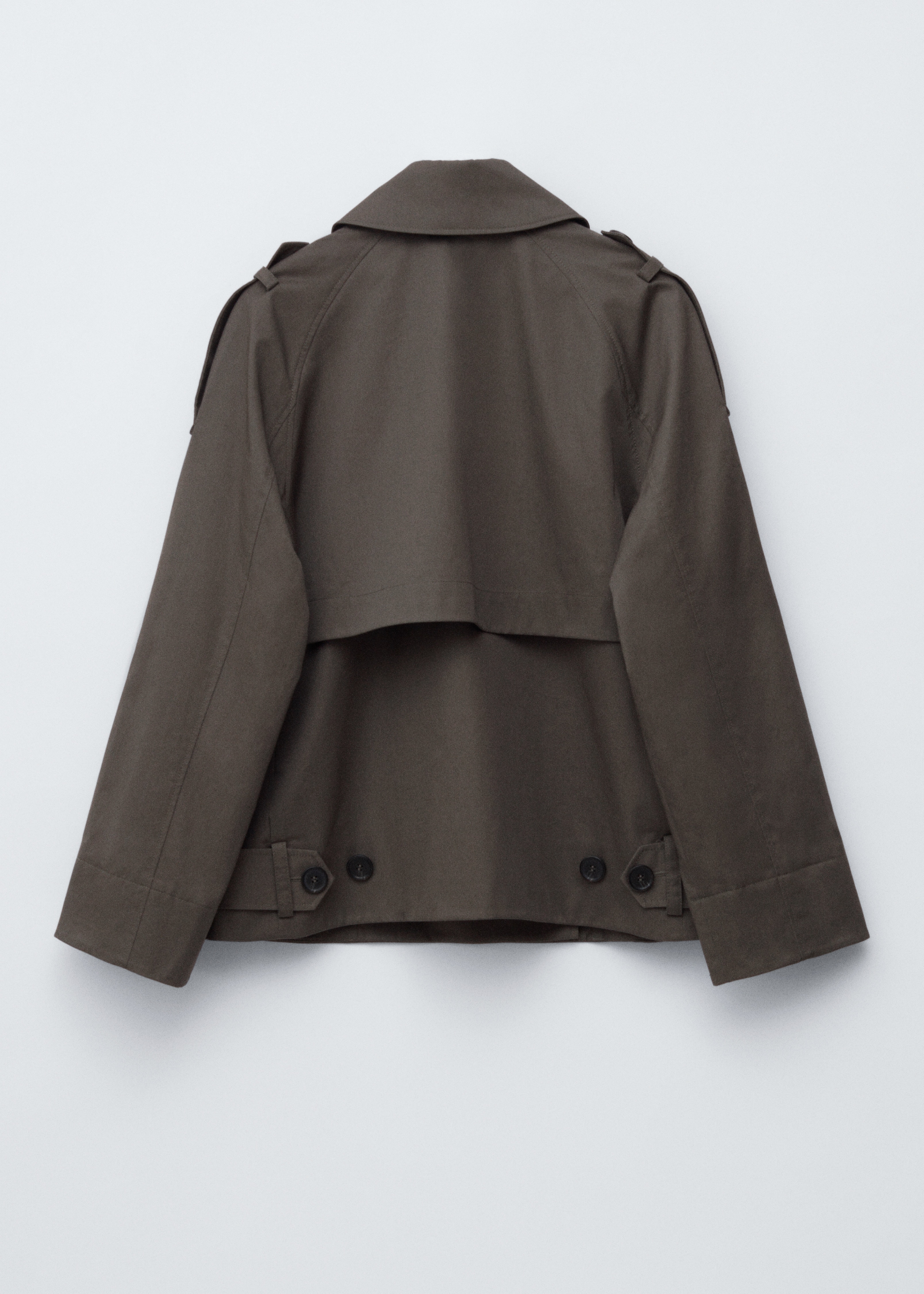 Trench-coat à double boutonnage - Vert kaki/Beige