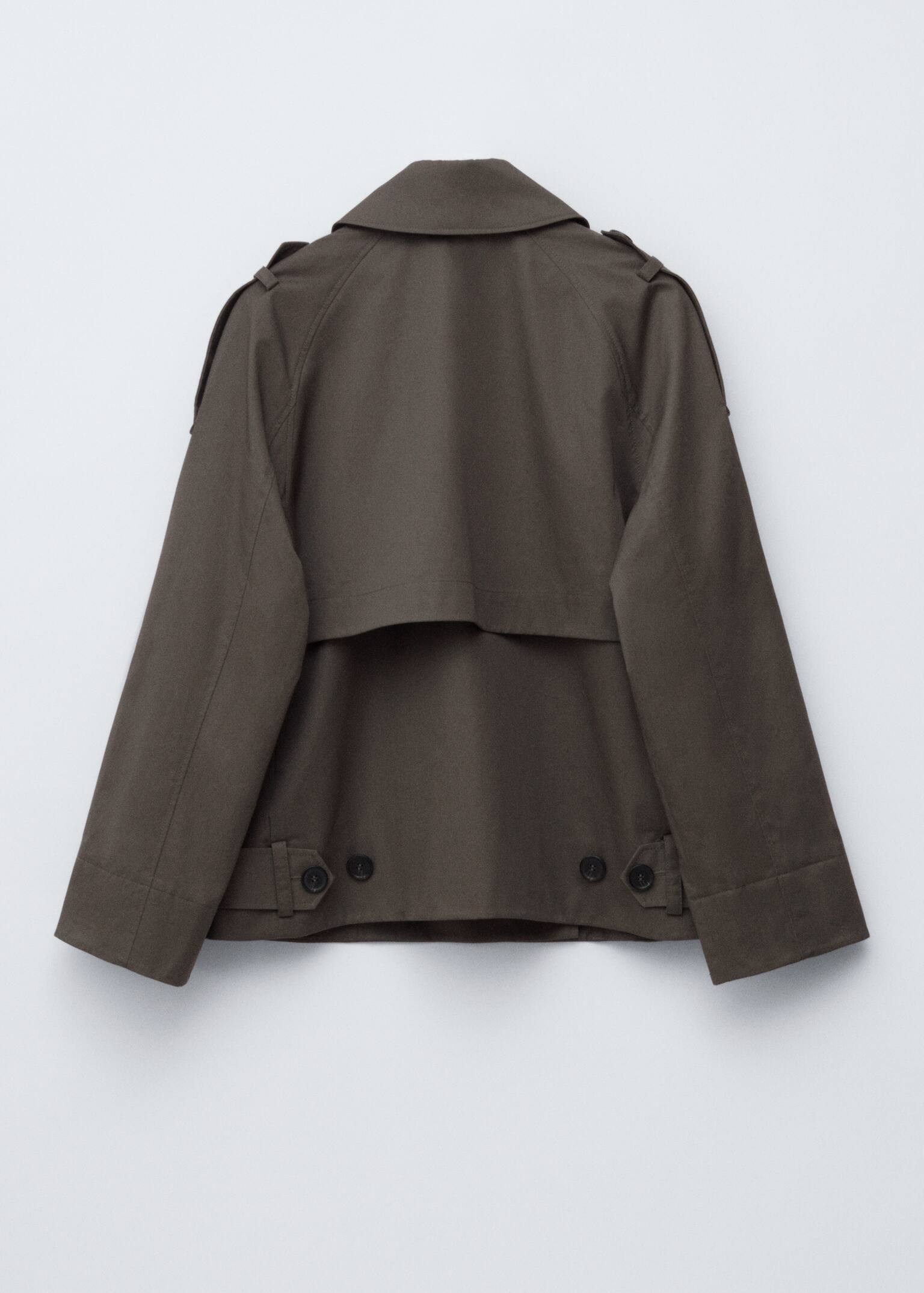 Doppelreihige Trenchjacke - Khaki/Beige - 3