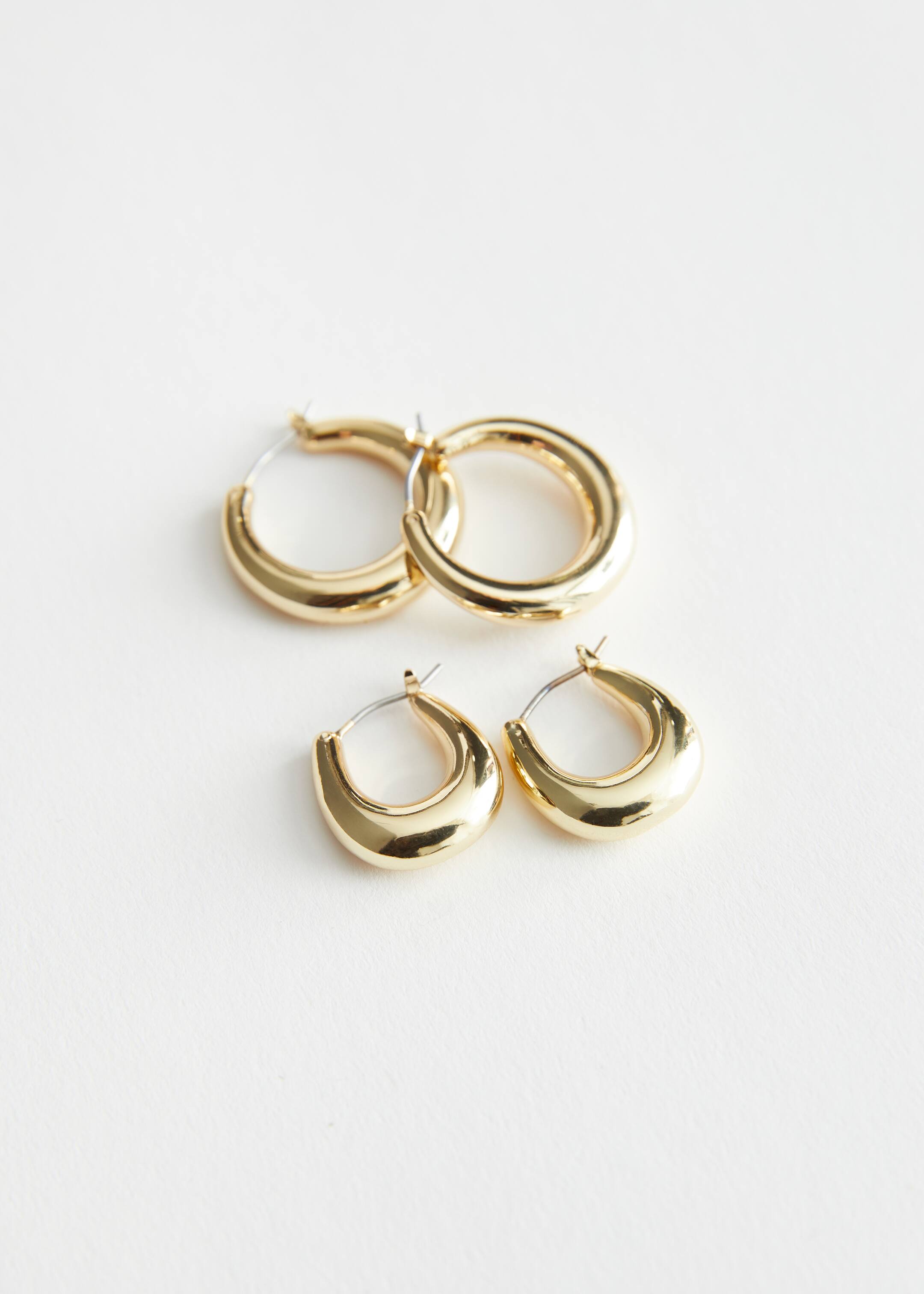 View larger image: Chunky Hoop Earrings Set - Gold - Ladies | H&M GB 1