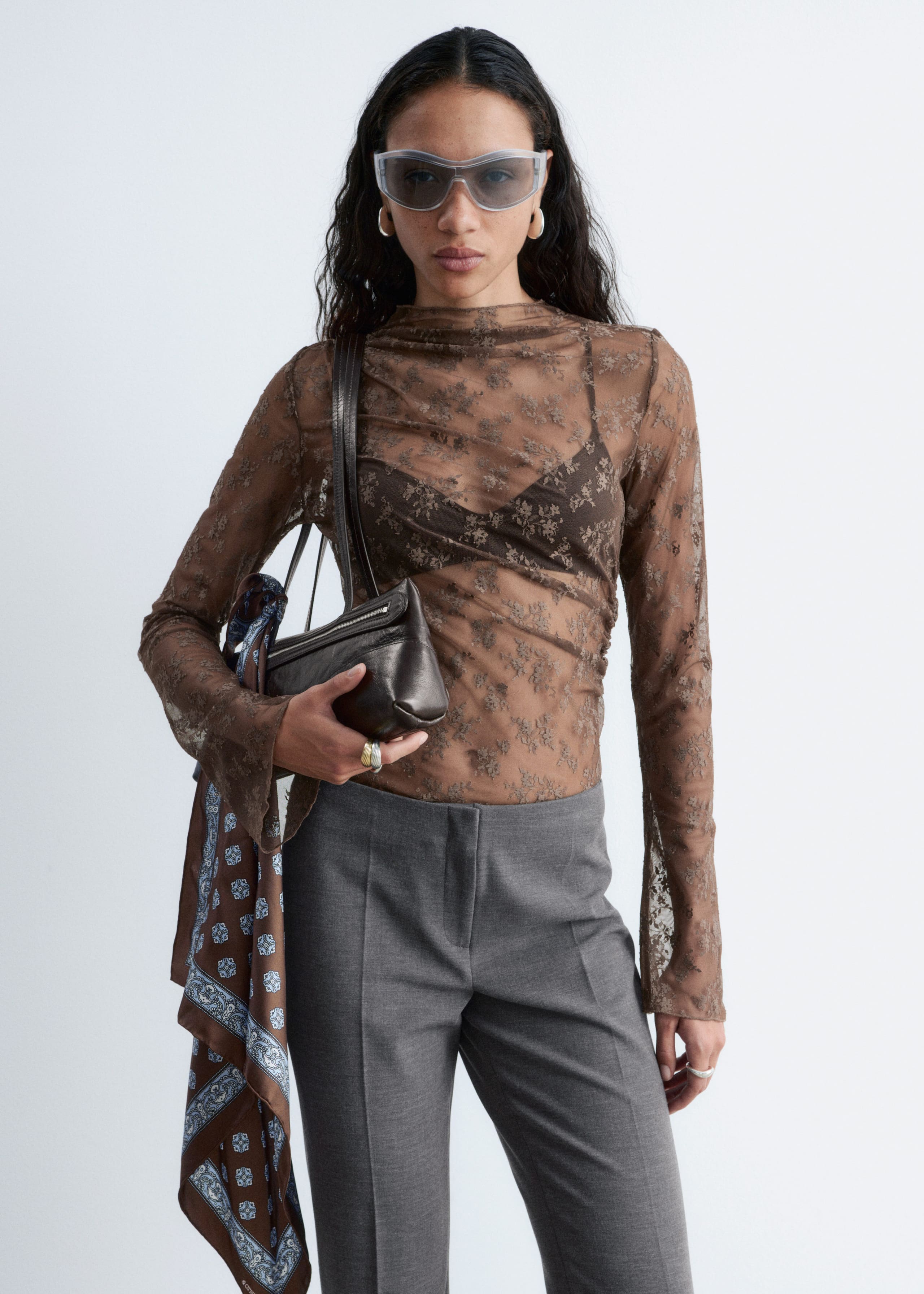 Image of Long-Sleeve Lace Top