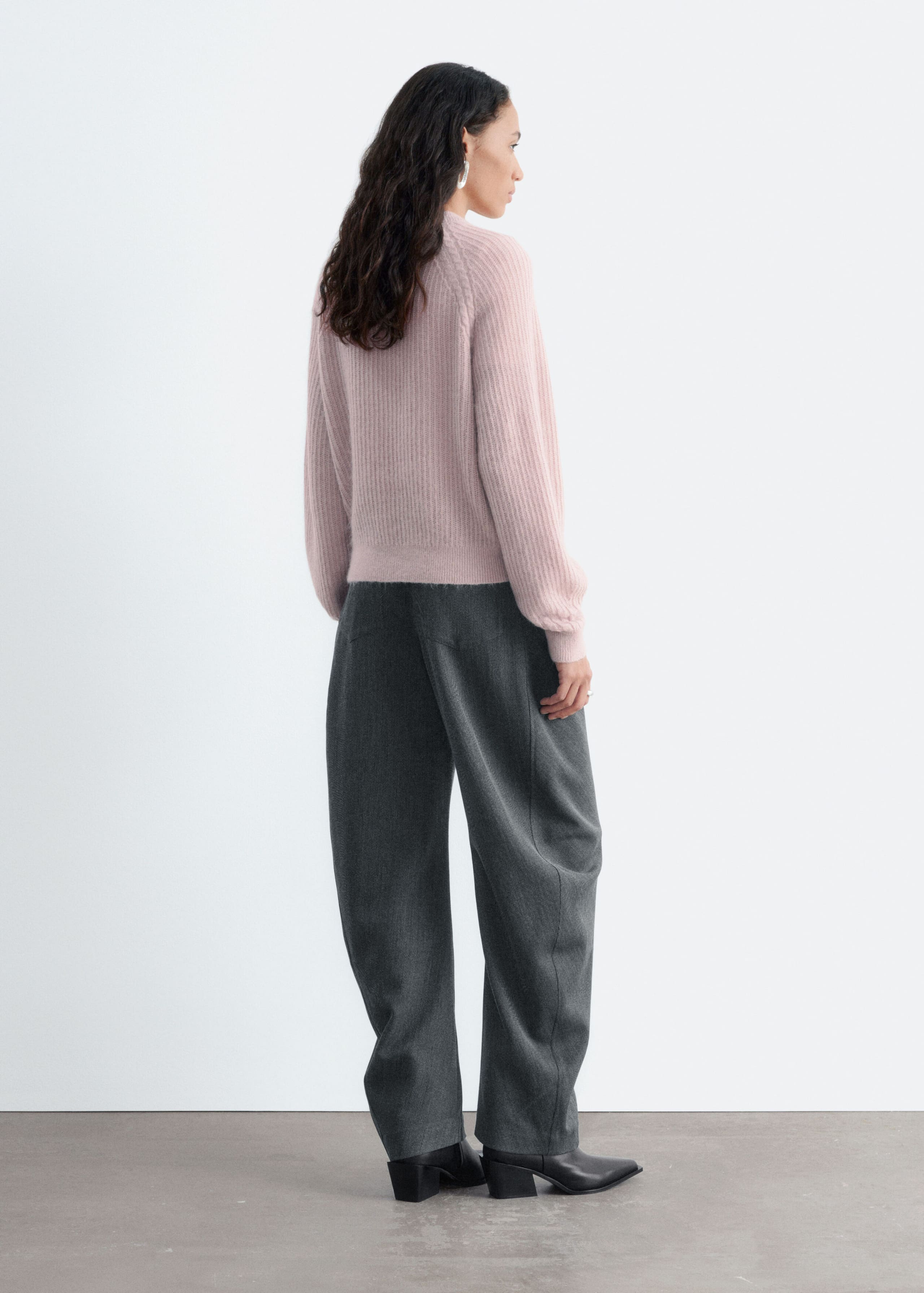 Pull en mohair mélangé - Rose poudré - Lookbook