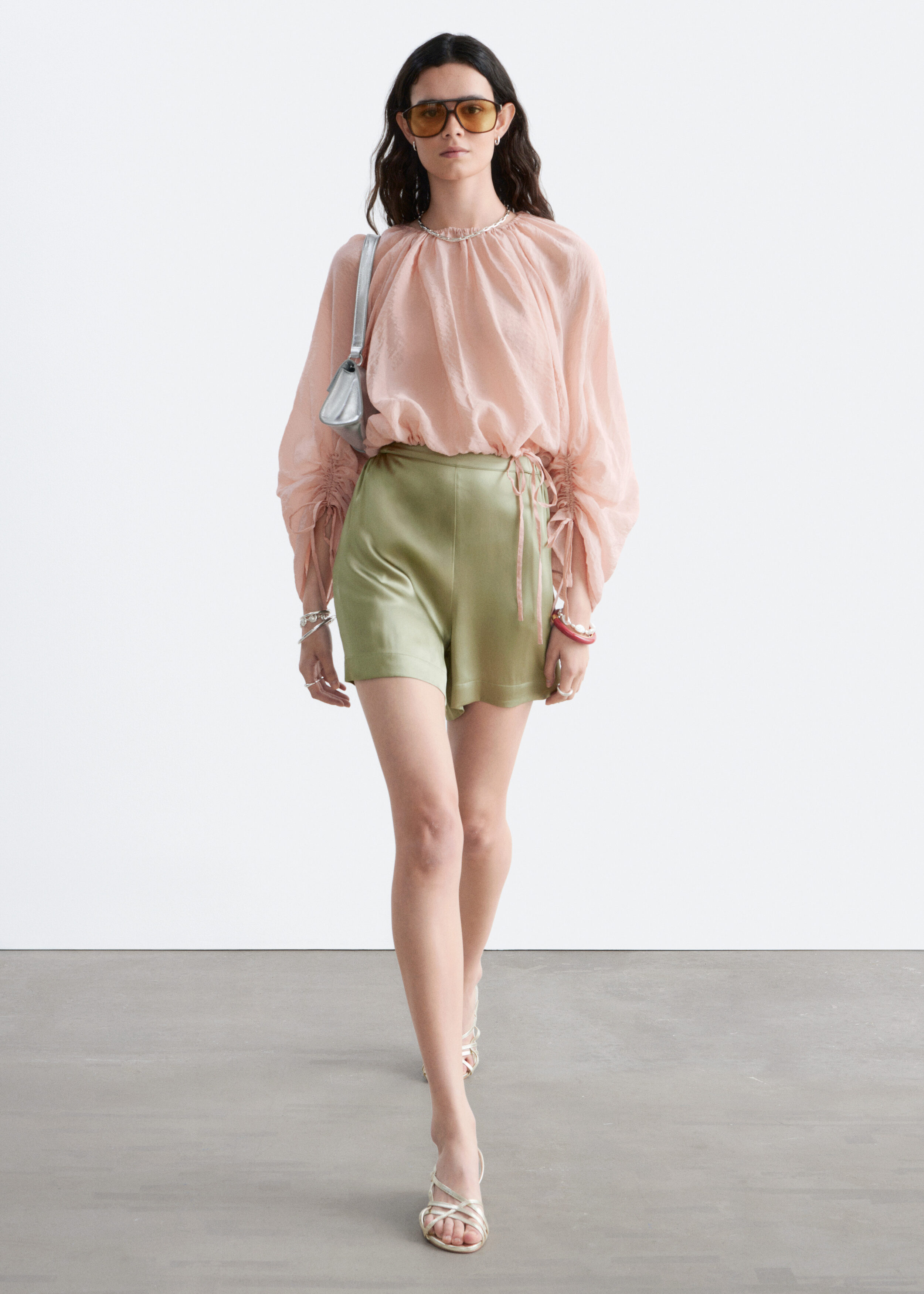 Satin Pull-On Shorts - Light Green - & Other Stories GG