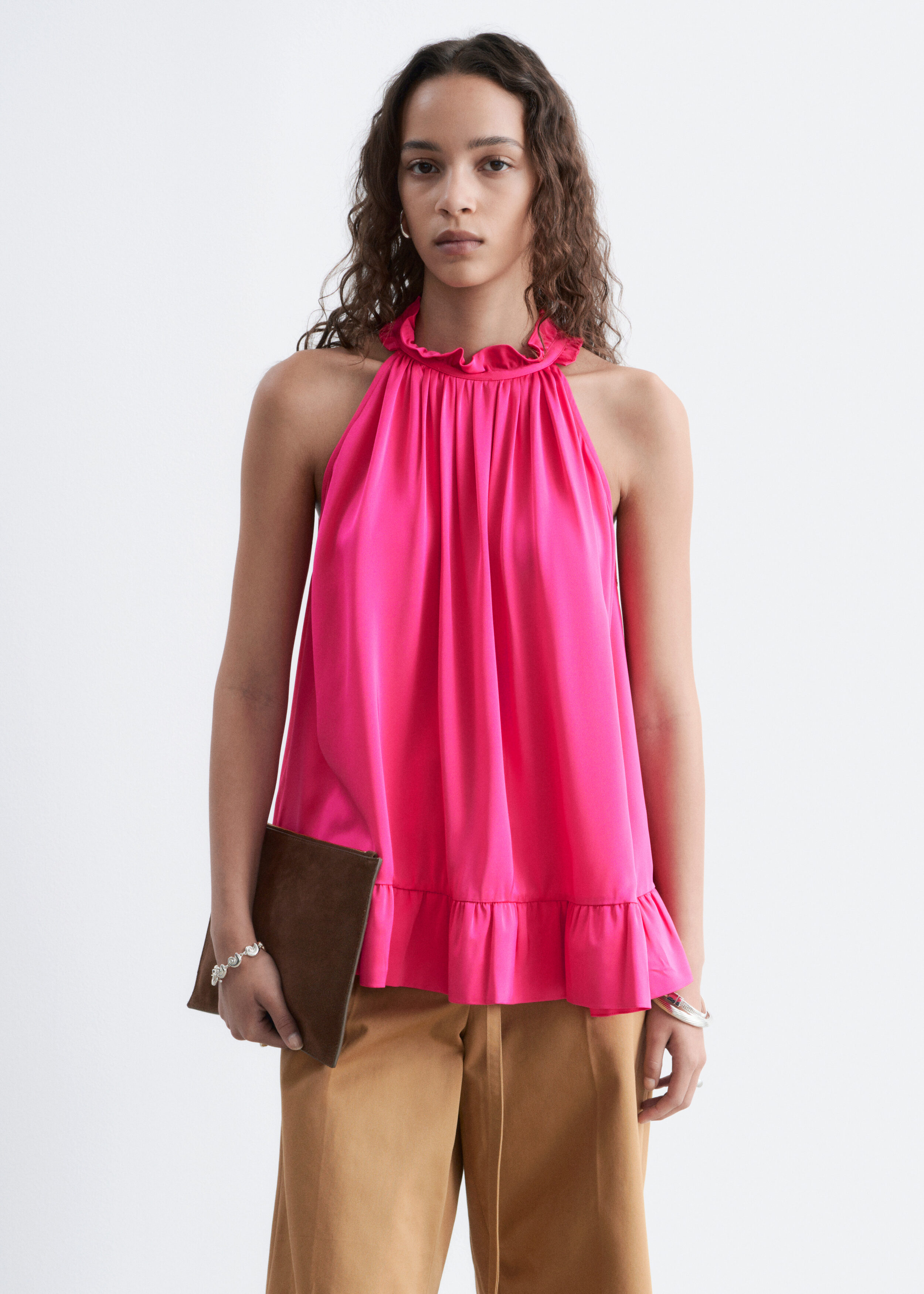 Frill-Detail Top - Bright Pink - & Other Stories US