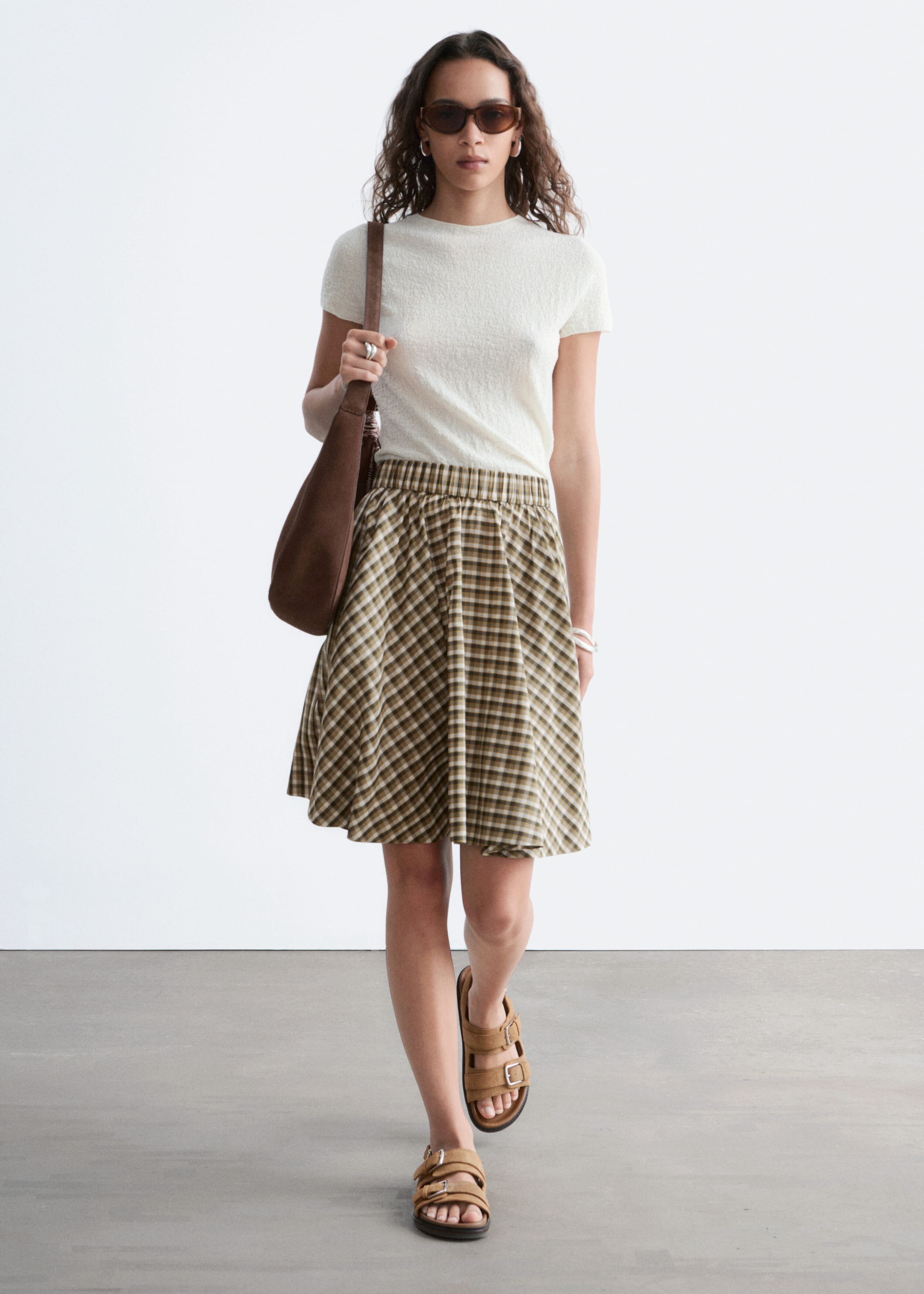 Relaxed Skirt - Green/Checked - Still Life