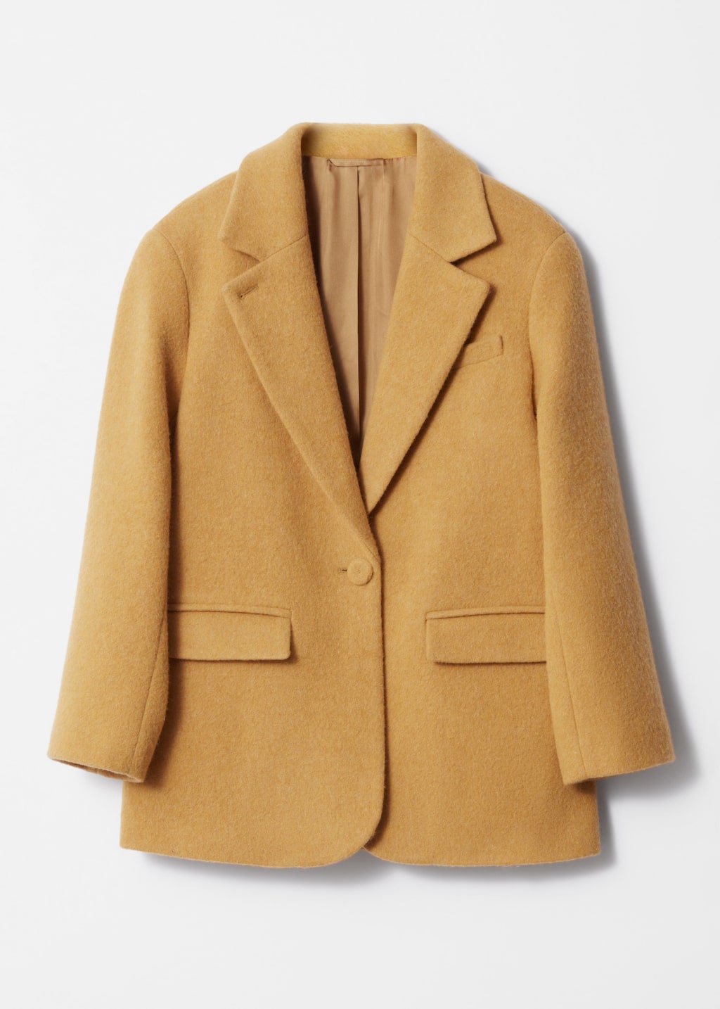 Single-Breasted Wool Blazer - Camel - Still Life