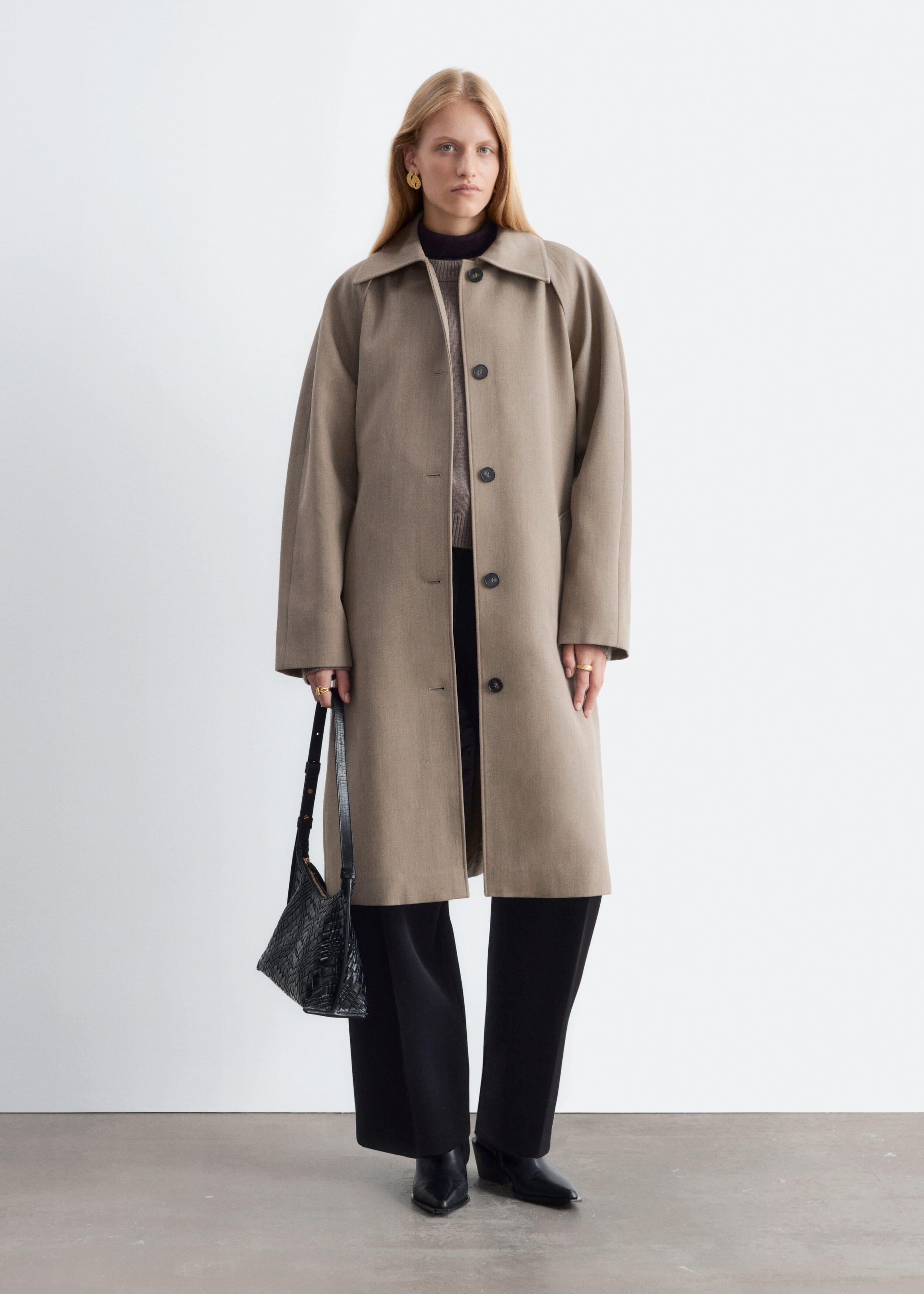 Tie-Belt Wool Trench Coat - Mole - Still Life