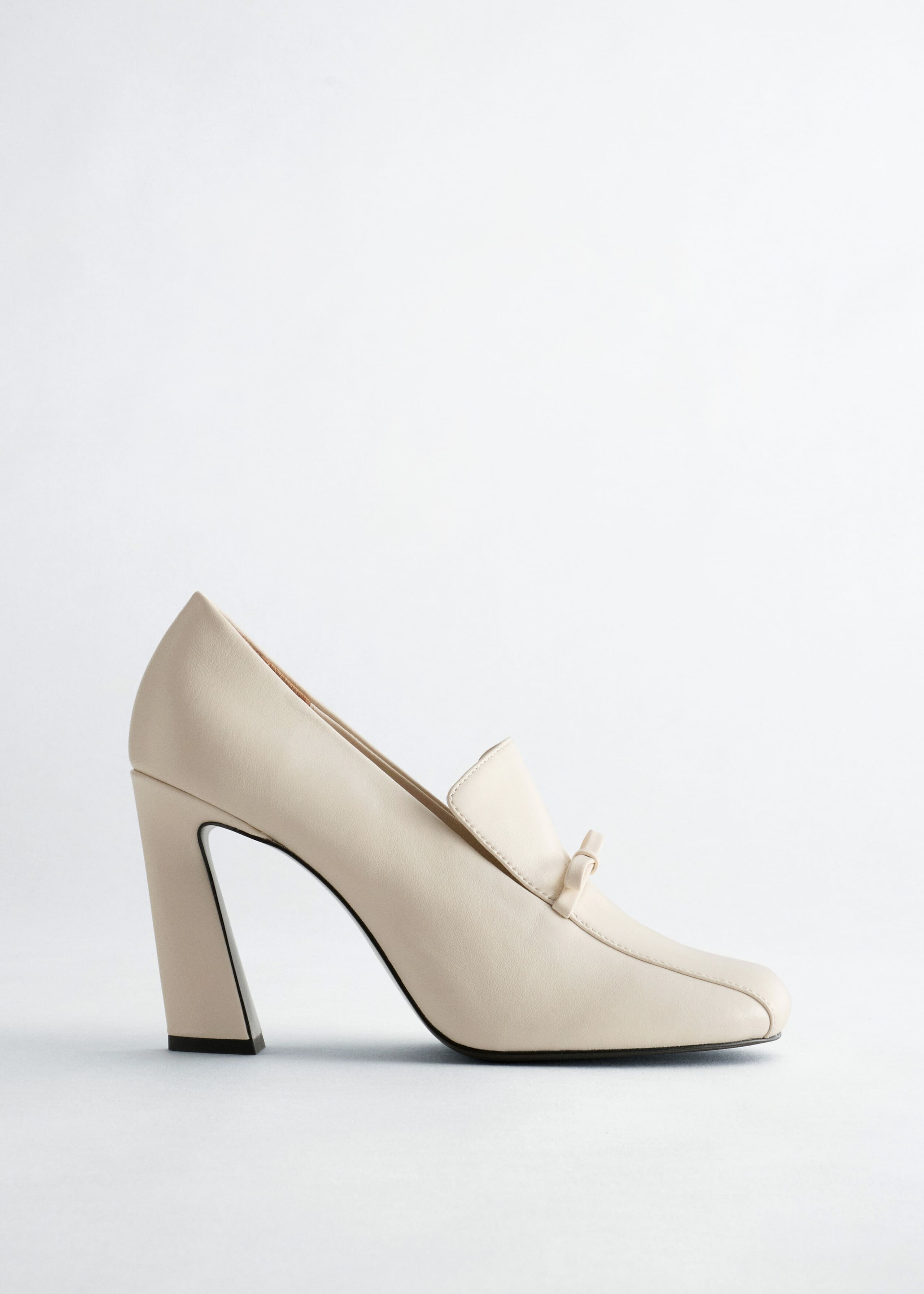 Leather Loafer Pumps - Off White - Still Life
