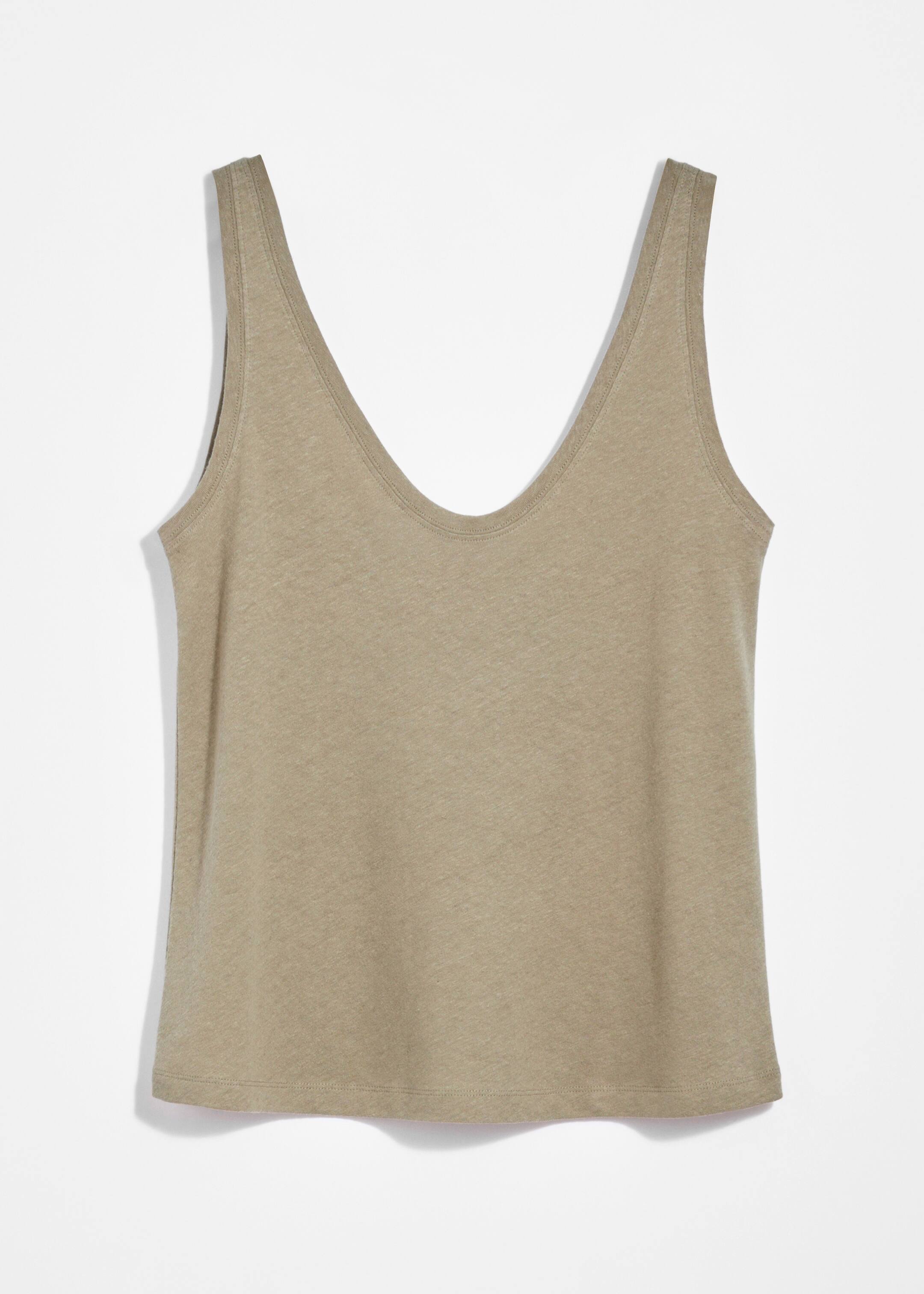 הצגת תמונה גדולה יותר: Linen-Blend Tank Top - בז' - Ladies | H&M IL 1