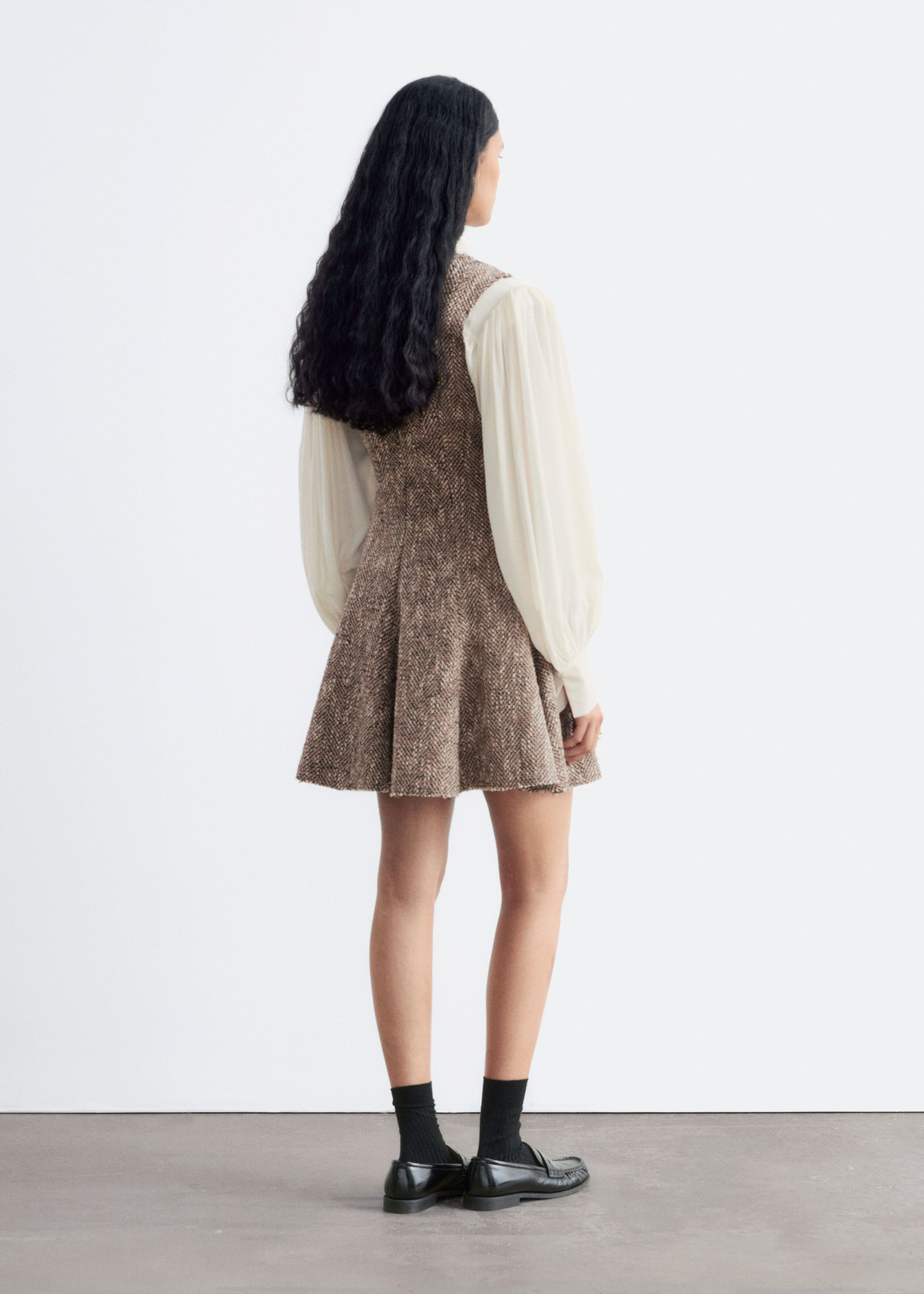 Raw-Edge Mini Dress - Mole Melange - Lookbook