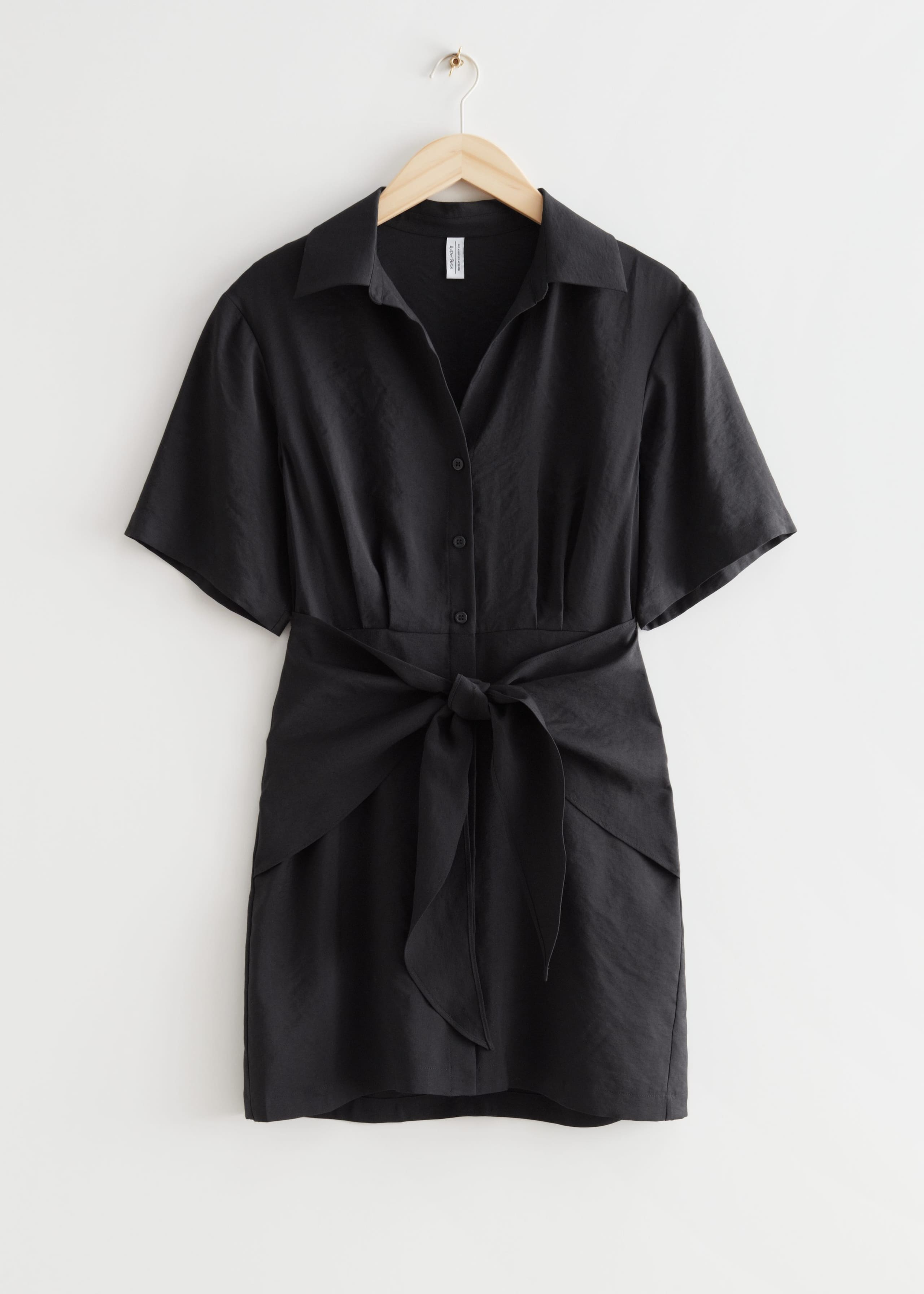 Shirt Mini Dress - Black - Bodegón