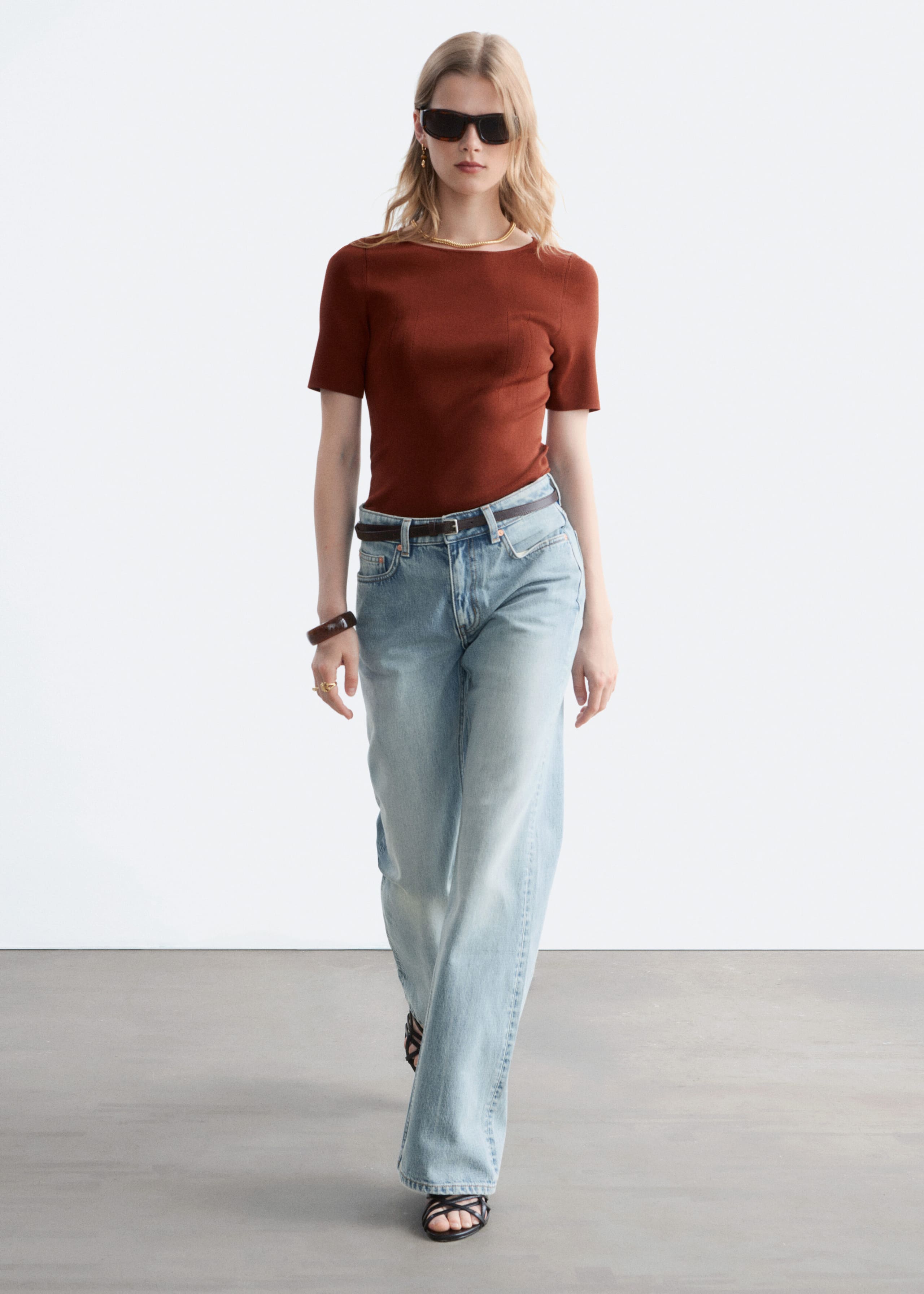 Bootcut-Jeans mit mittelhohem Bund - Retro-Blau - Lookbook