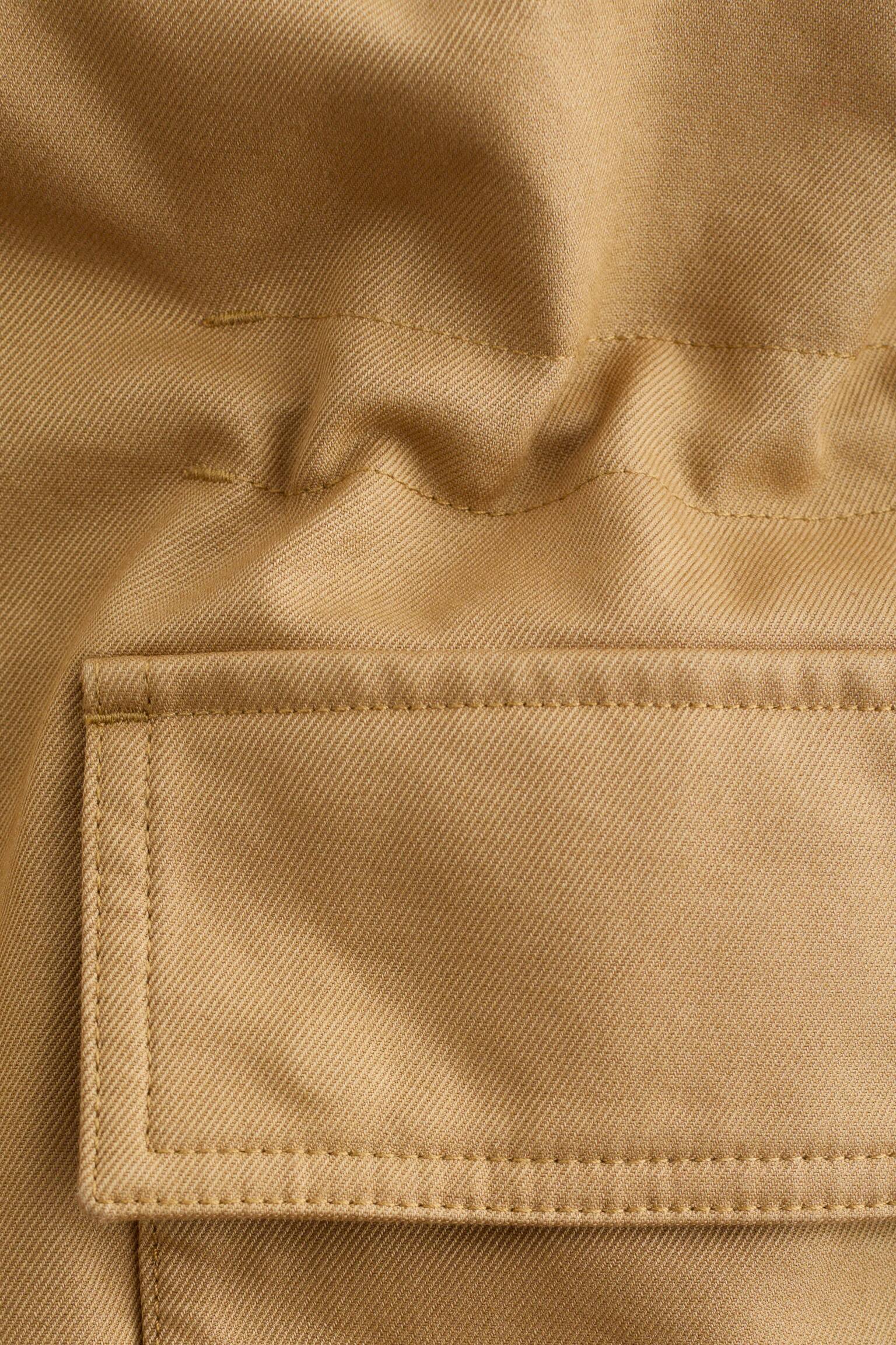 Oversize húzózsinóros utility dzseki - Mustársárga/Dark Brown - 9