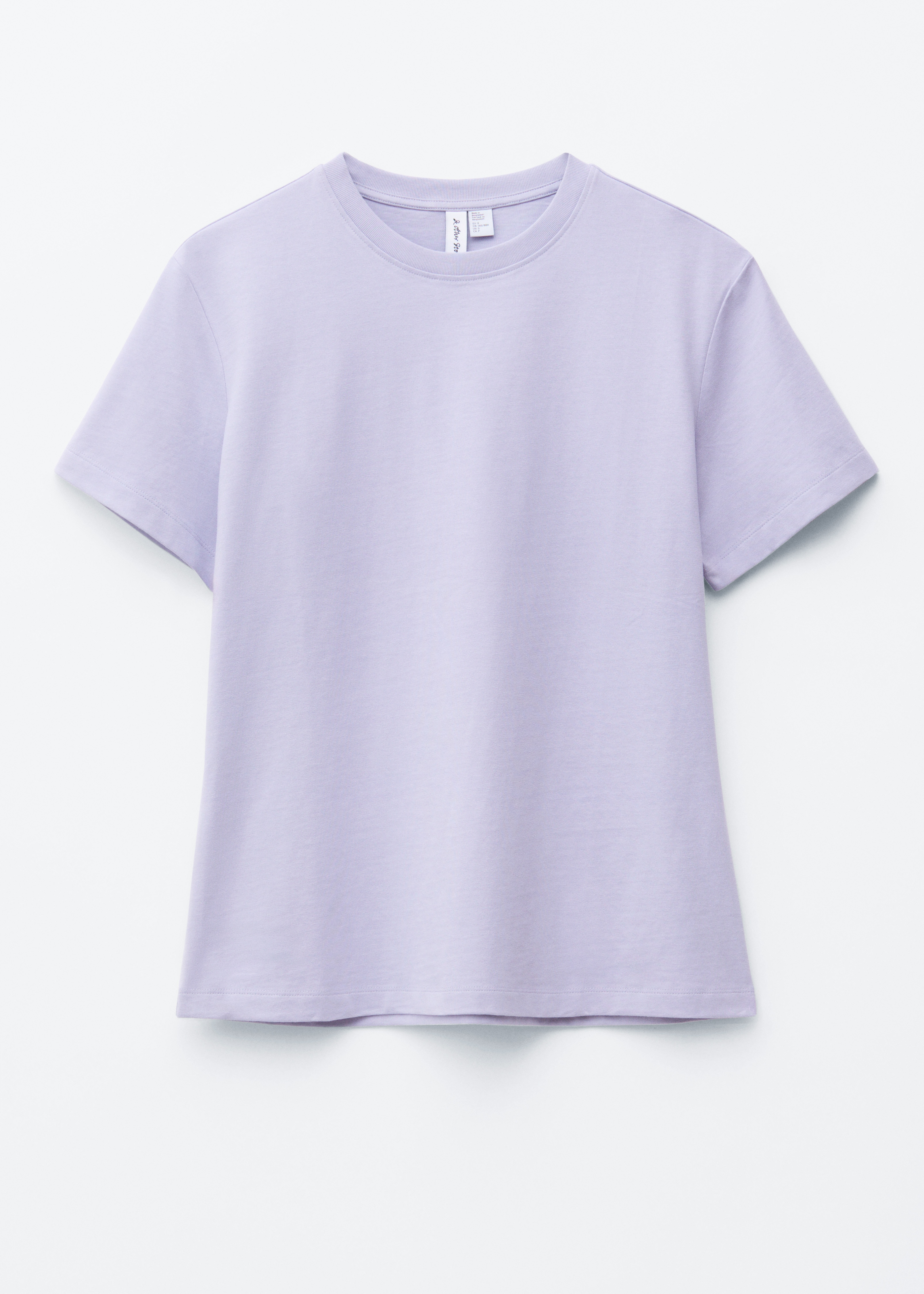 T-Shirt aus Baumwolle mit Rundhalsausschnitt - Flieder/Hellblau/Rosa/Braun/Gestreift/Weiß/Navyblau/weiß gestreift/Gelb/Hellrosa/Dunkelbraun/Schwarz/Rot