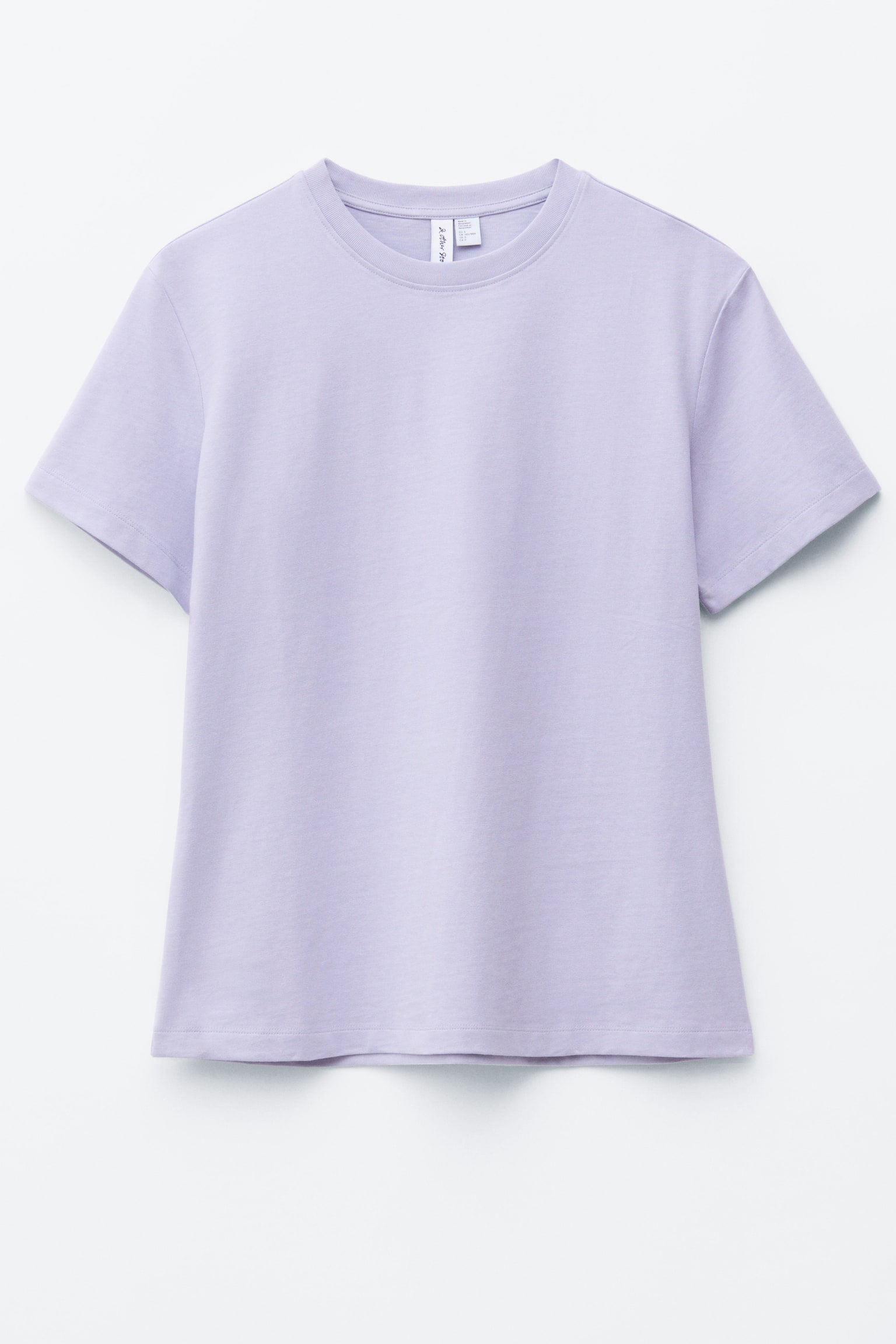 T-shirt i bomull med rund hals - Lila/Ljusrosa/Vit/Rosa/brunrandig/Marinblå/vit/randig/Ljusblå/Gul/Mörkbrun/Svart/Röd - 1