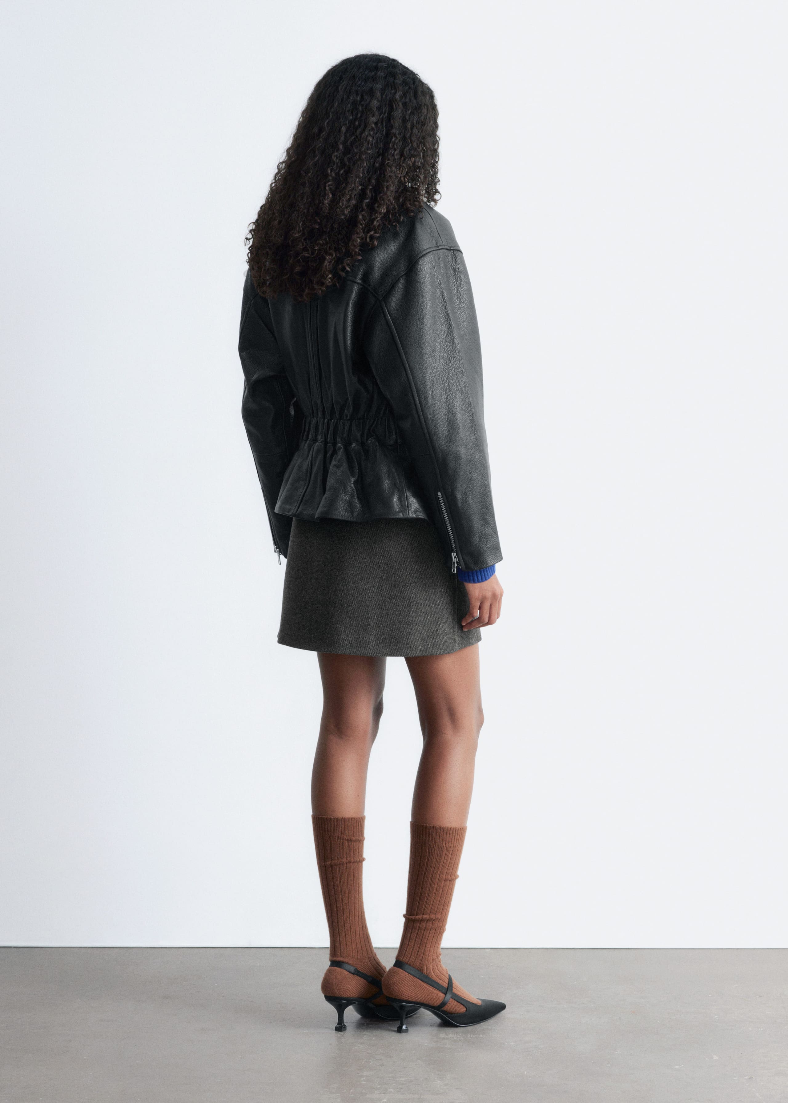 Image of Bikerjacke aus Leder mit Gürtel