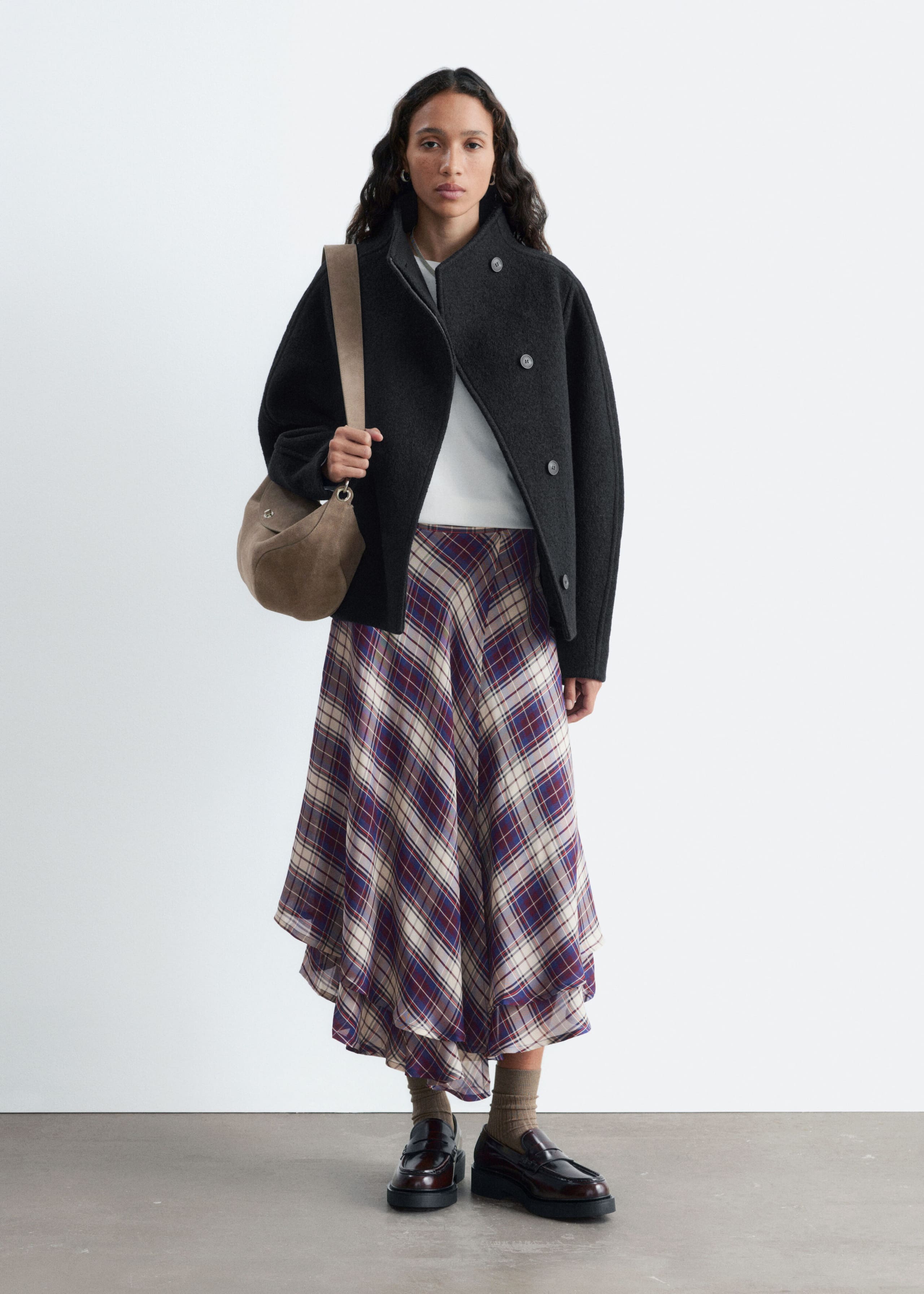 Leren loafers met dikke zool - Donkerrood - Stilleven