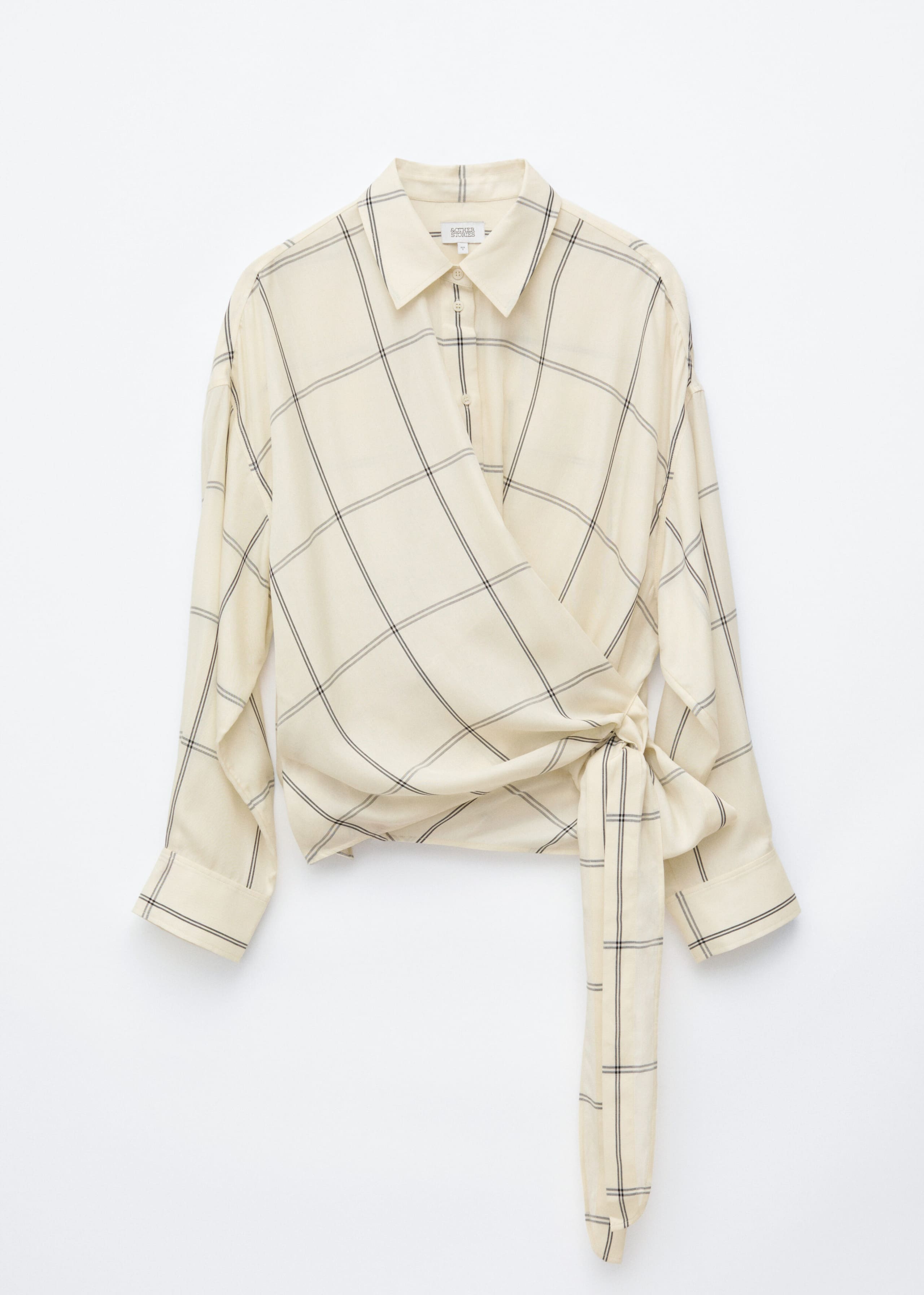 Tie-Waist Shirt - Off White/Checked - Still Life