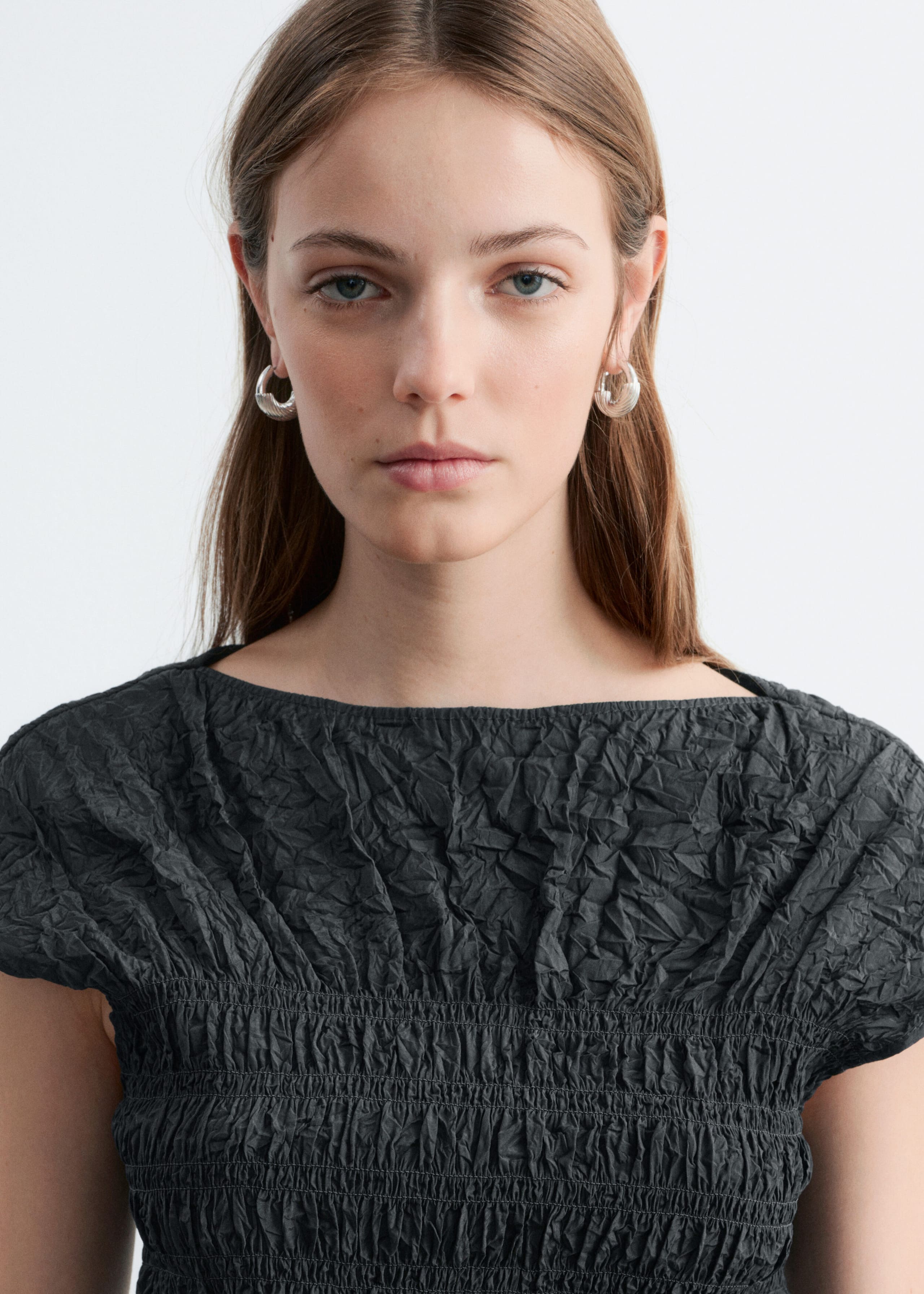 Image of Gesmoktes Oberteil mit U-Boot-Ausschnitt