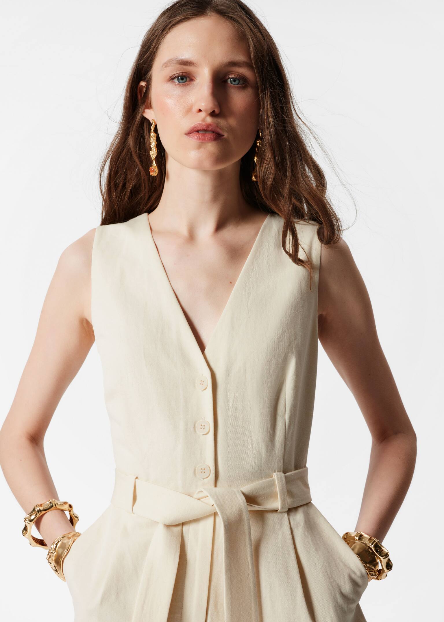 Salopetă croită pe măsură - Alb/Negru - 3