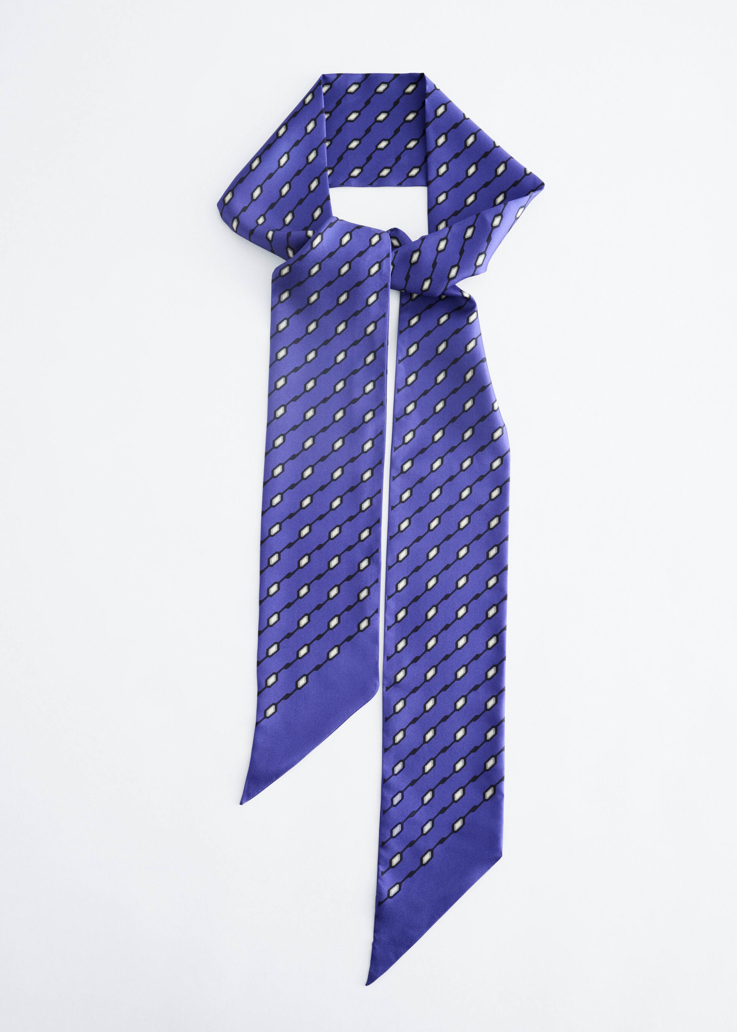 Slim Silk Print Scarf - {{variantName}} - Descriptive Detail