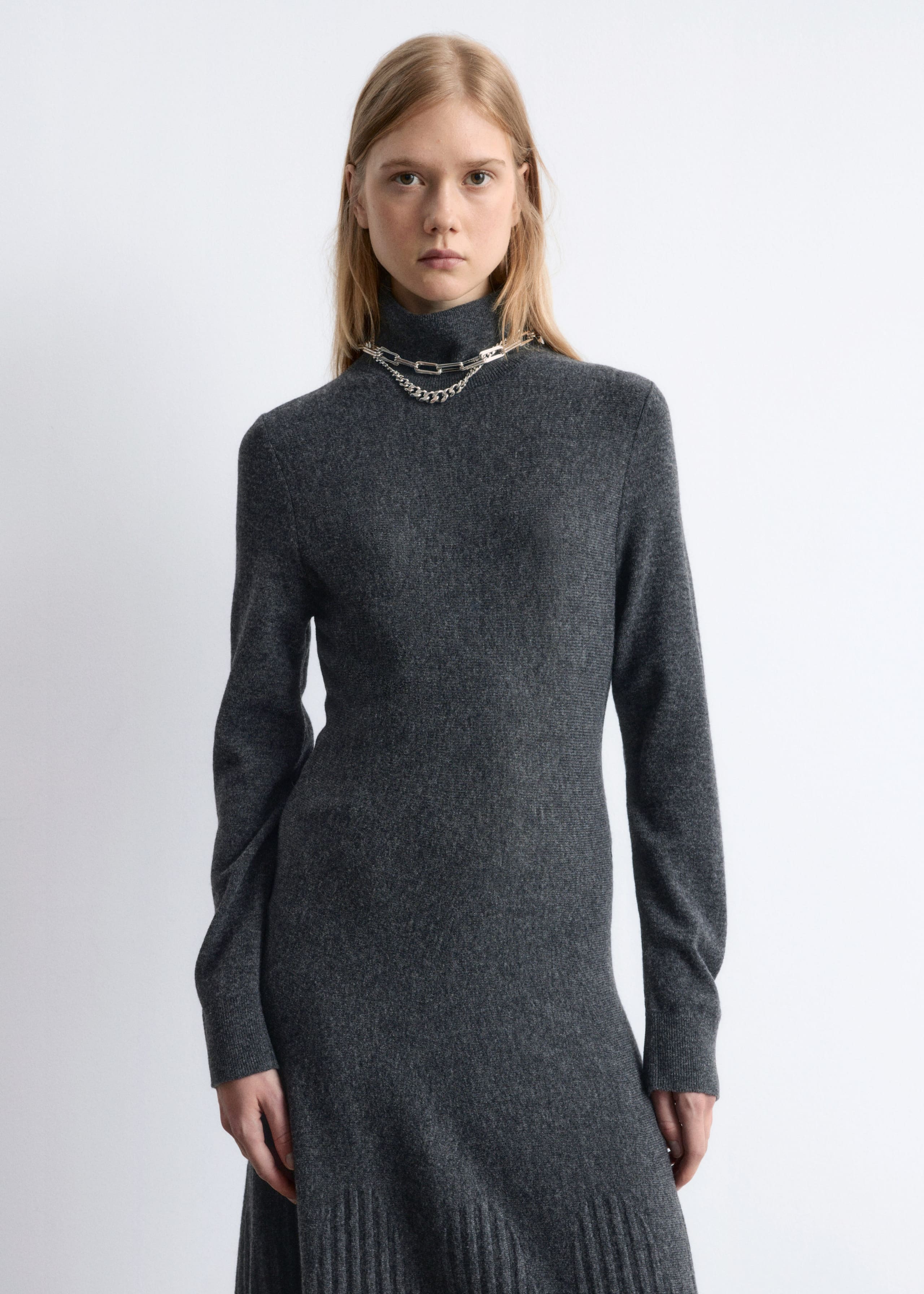 Image of Merino-Wool Turtleneck Maxi Dress