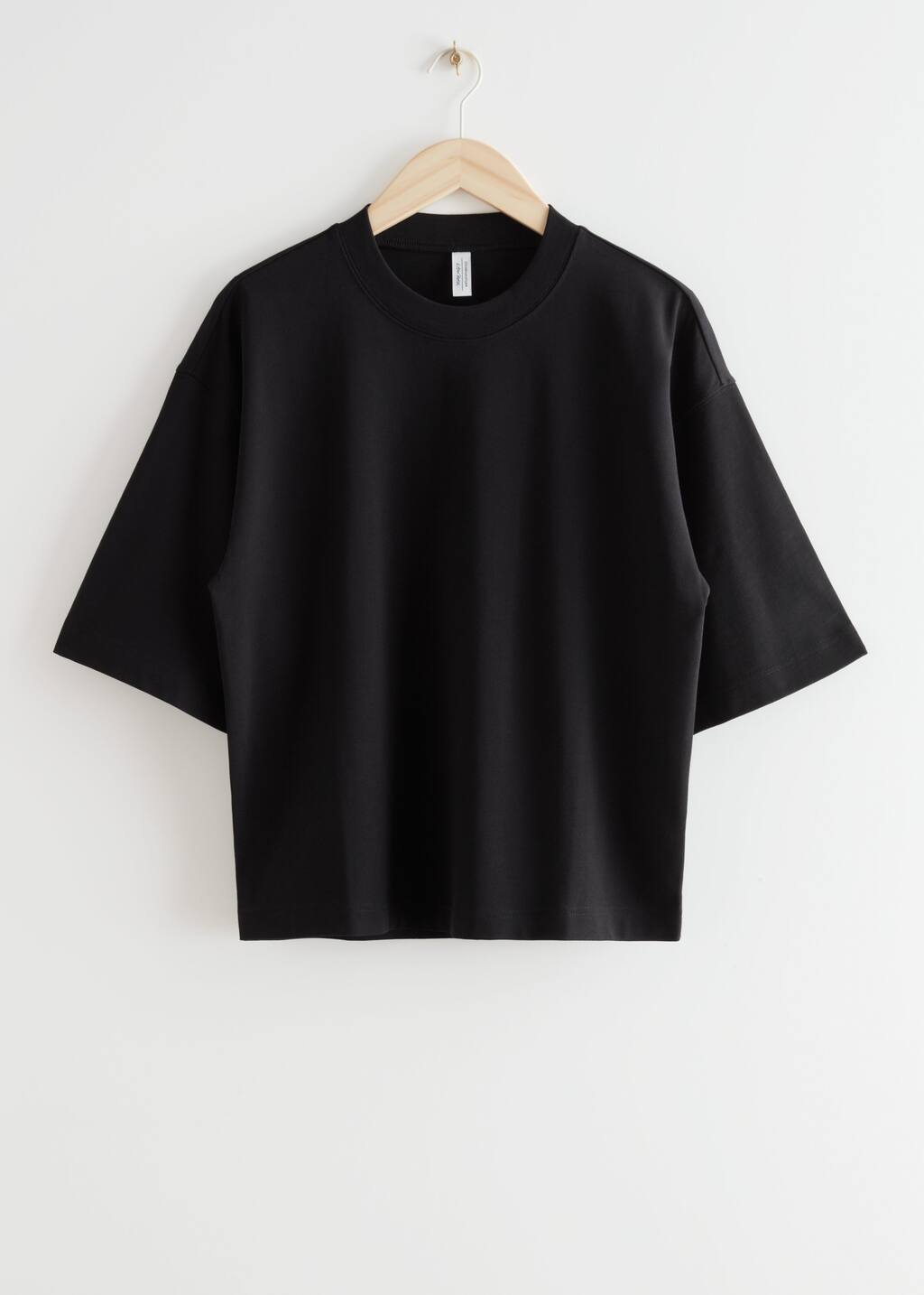Boxy Crewneck TShirt - Light Beige - Bodegón
