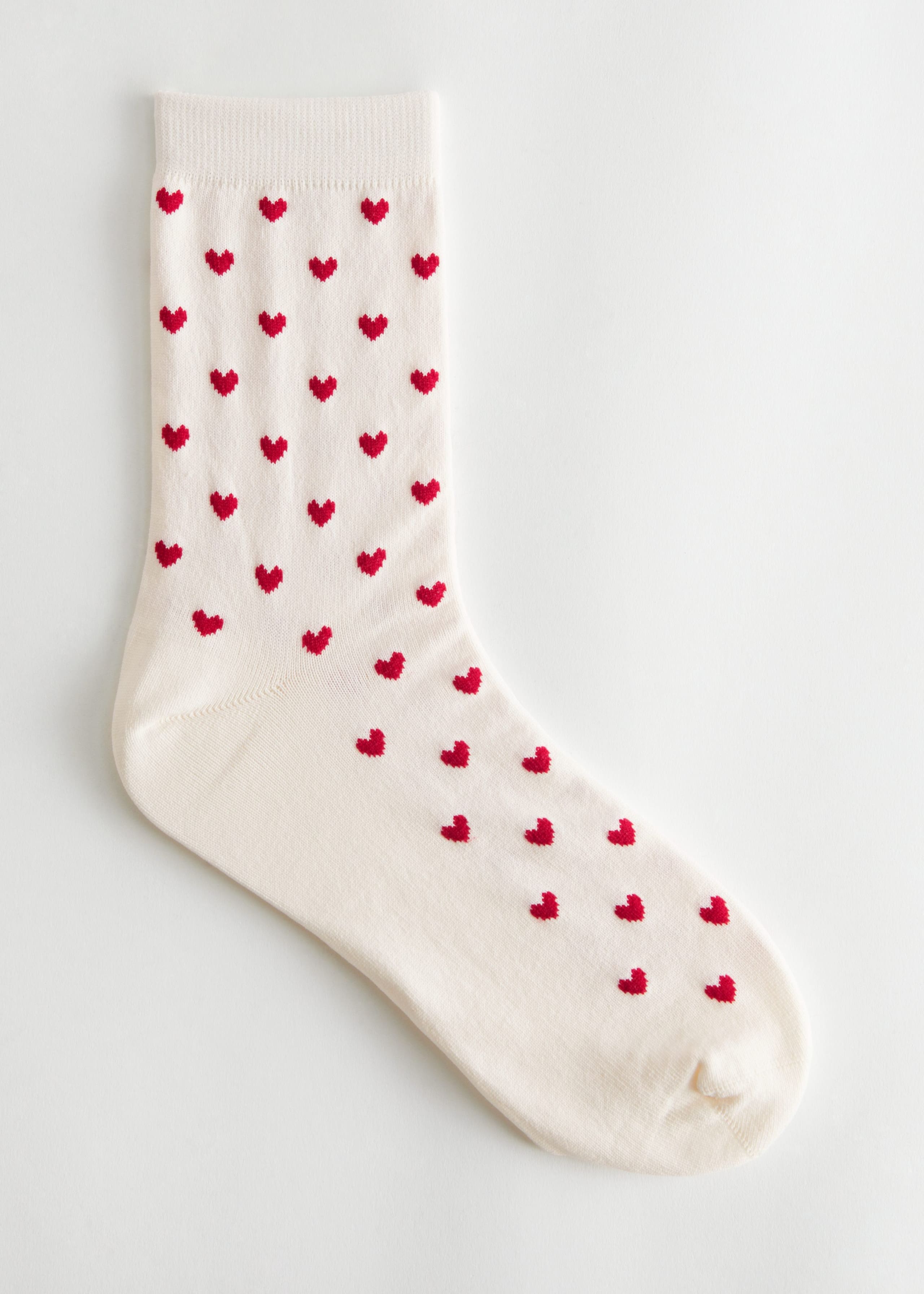 Heart Motif Socks - Lilac/Hearts - Natura morta